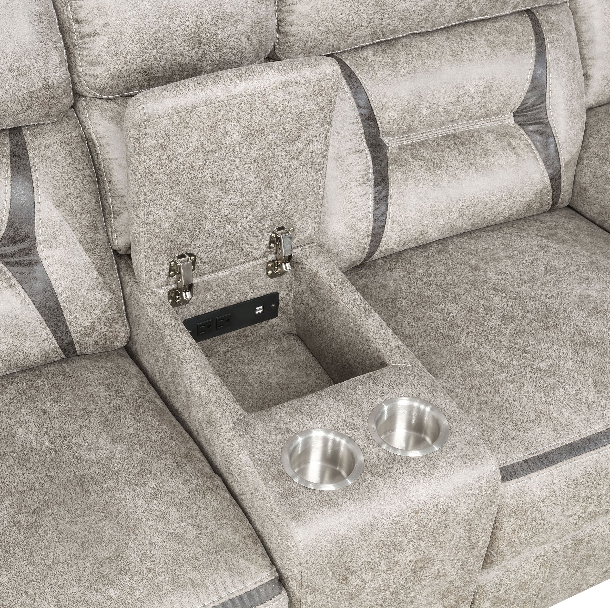 Greer Upholstered Reclining Sofa Set Brown