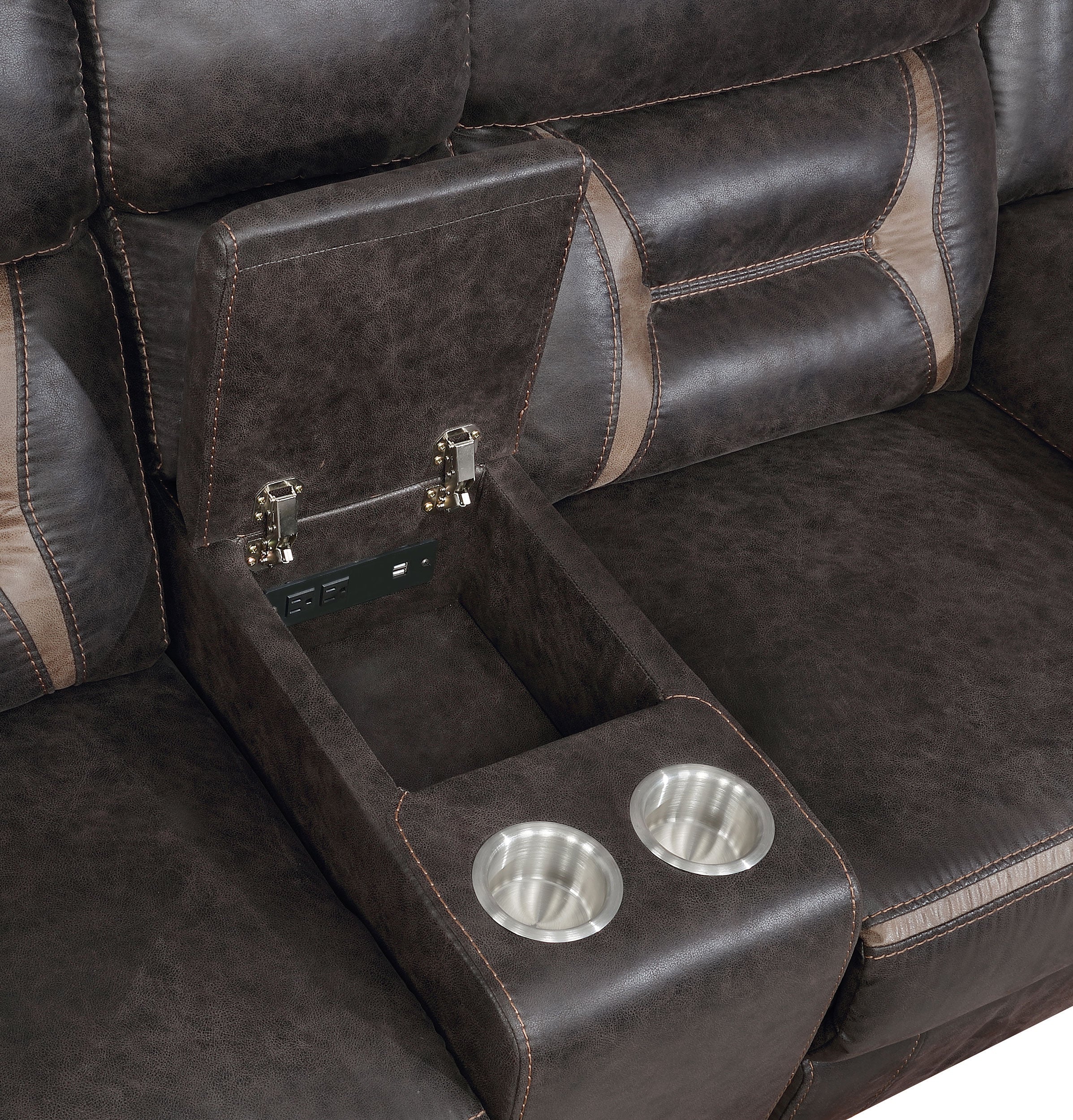 Greer Upholstered Reclining Sofa Set Brown