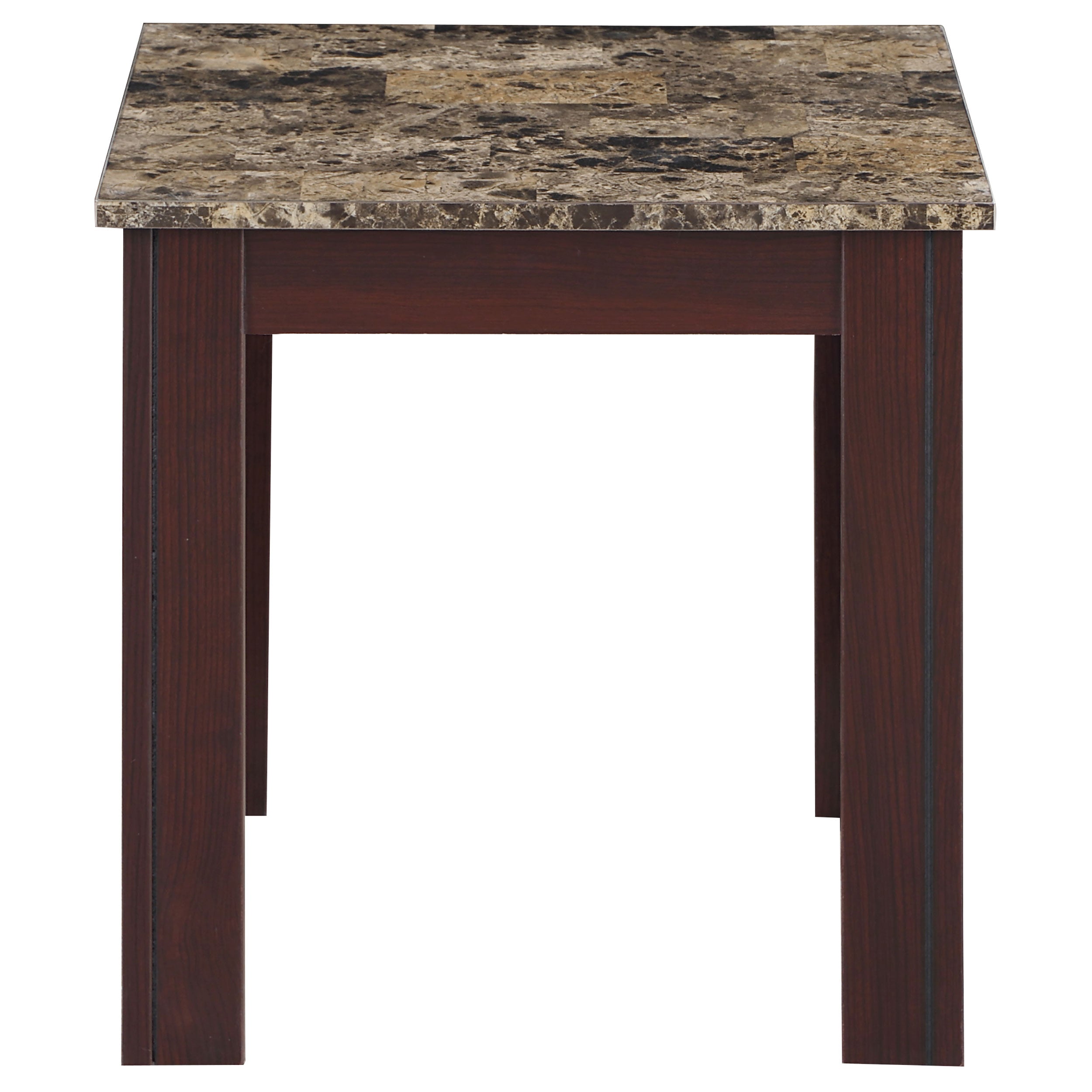 Rhodes Faux Marble Top Coffee Table Set Brown