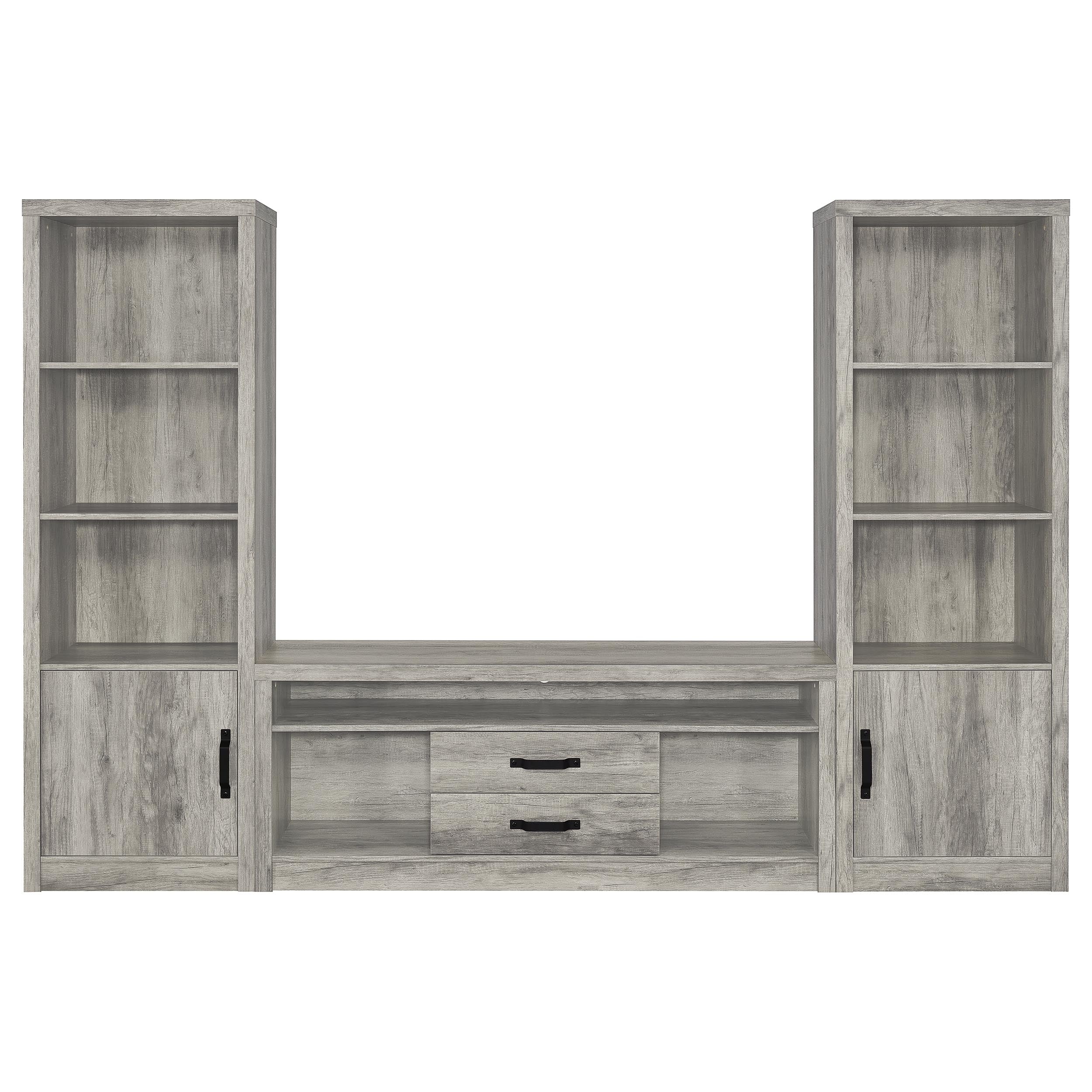 Burke 2-door Engineered Wood TV Stand Grey Driftwood