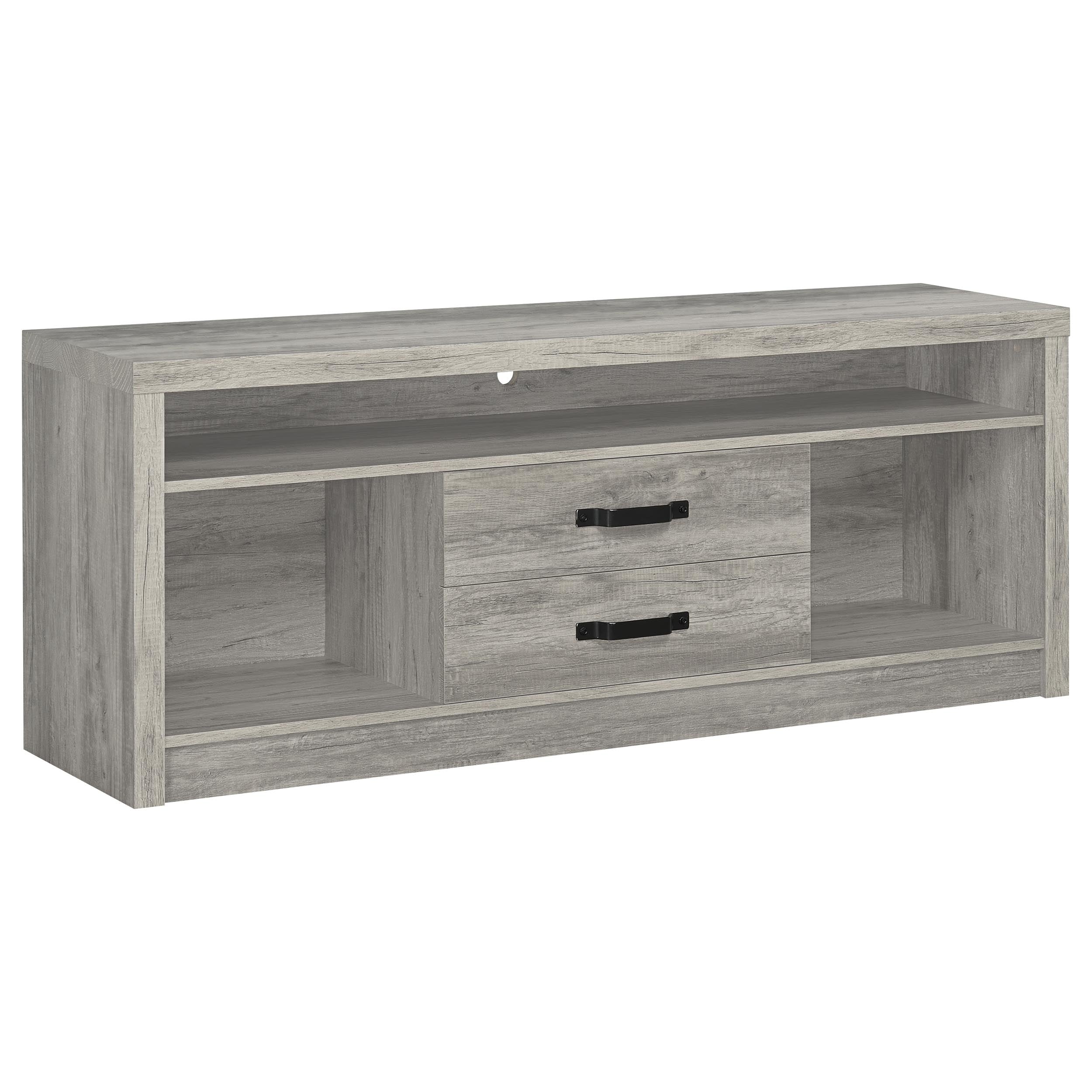 Burke 2-door Engineered Wood TV Stand Grey Driftwood
