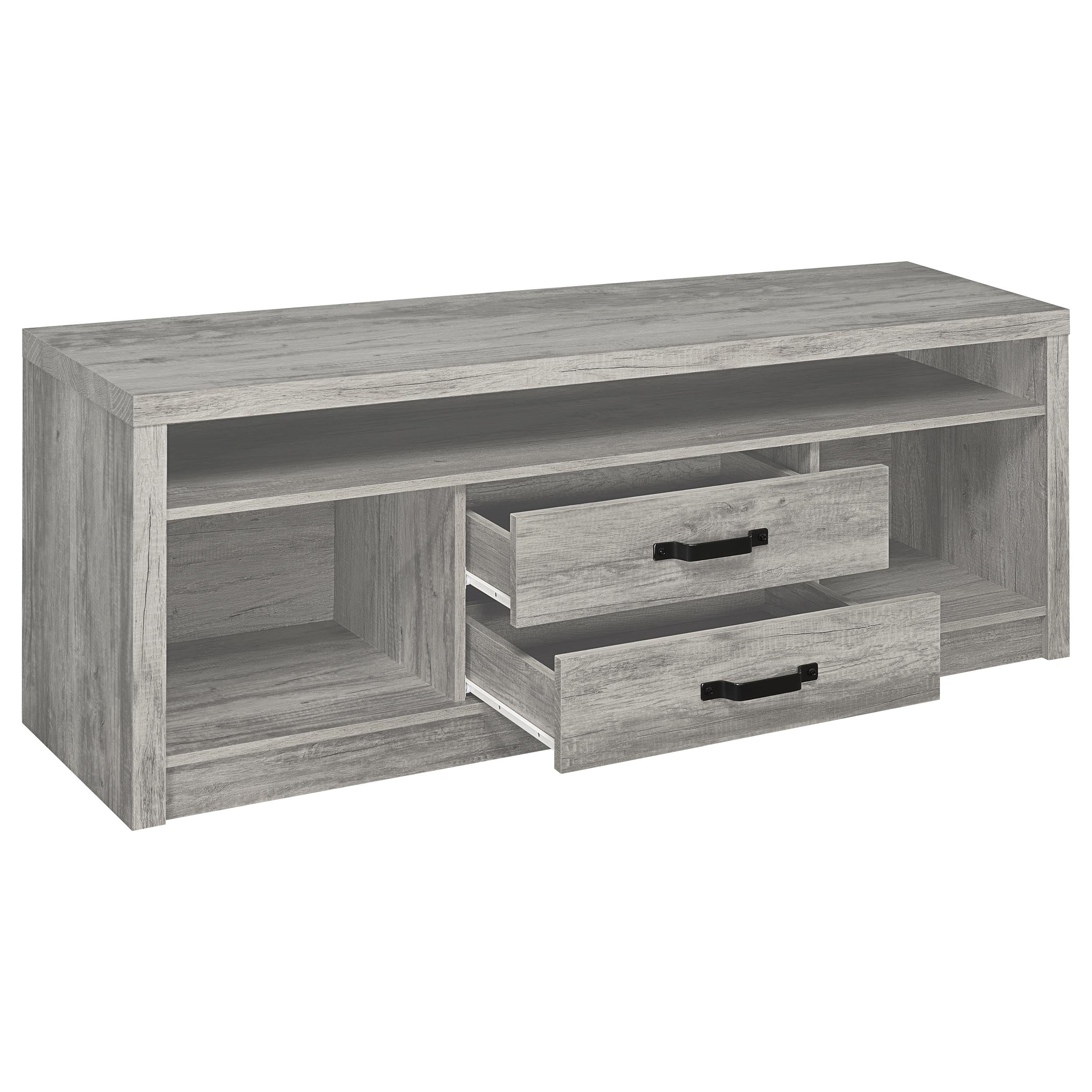 Burke 2-door Engineered Wood TV Stand Grey Driftwood