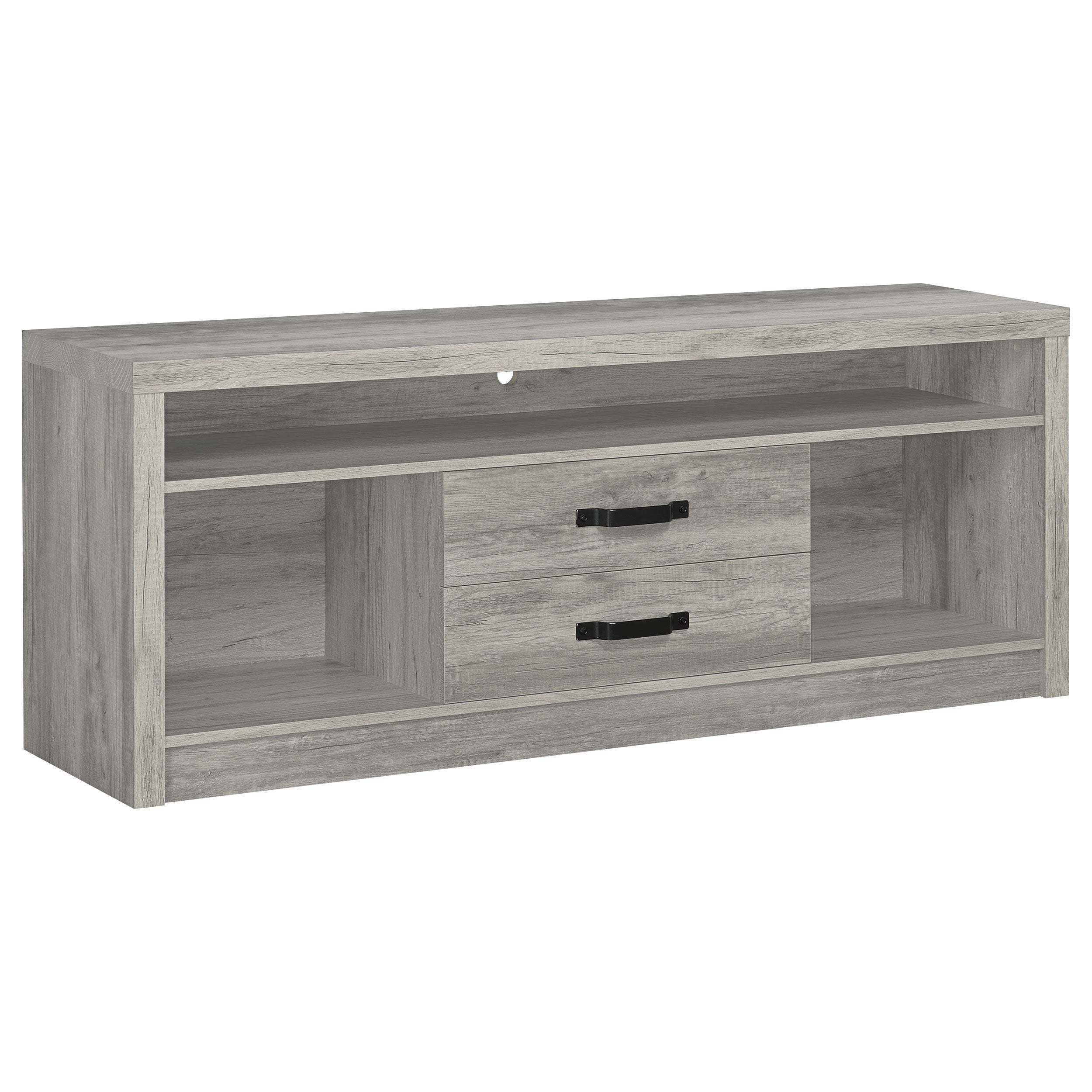 Burke 2-door Engineered Wood TV Stand Grey Driftwood