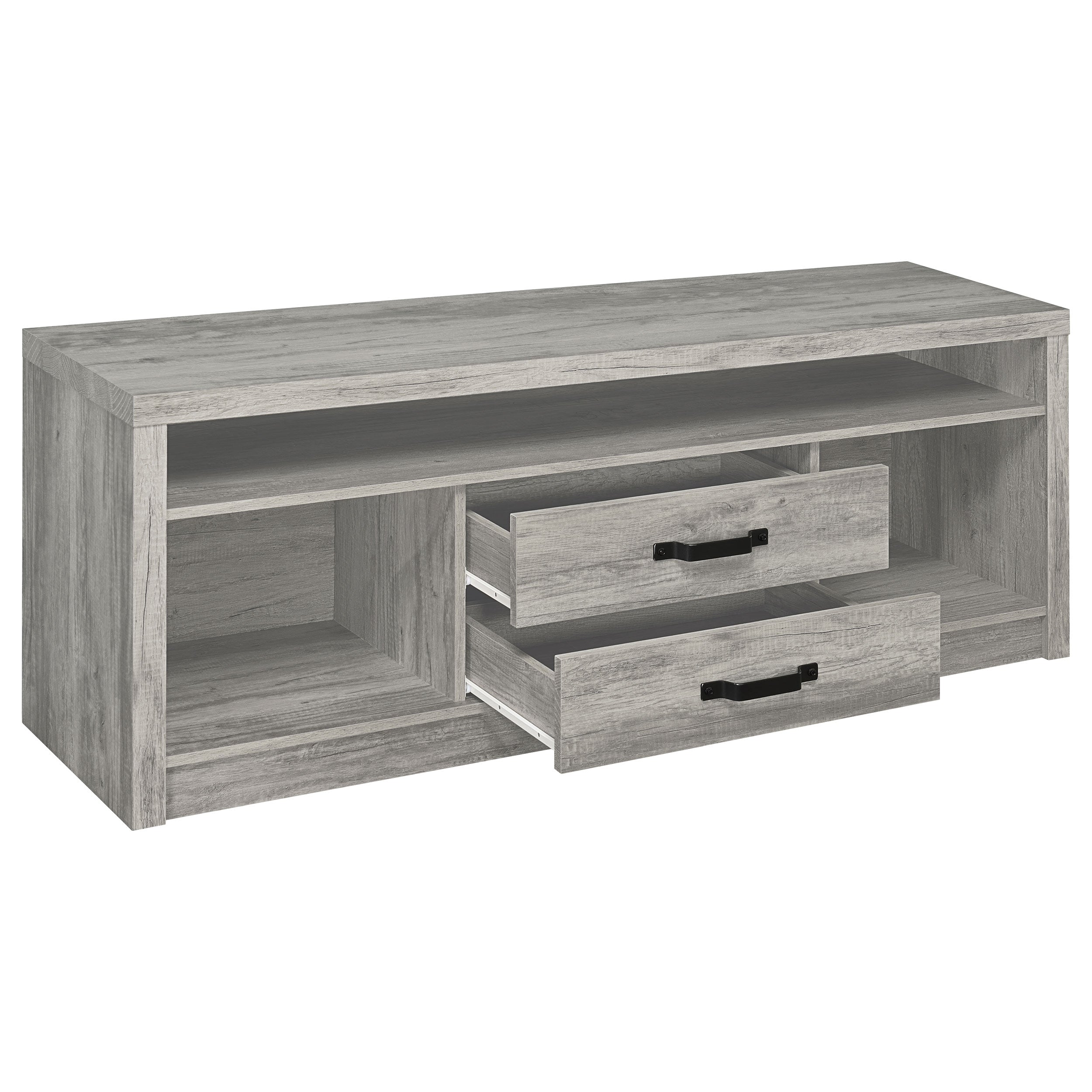 Burke 2-door Engineered Wood TV Stand Grey Driftwood