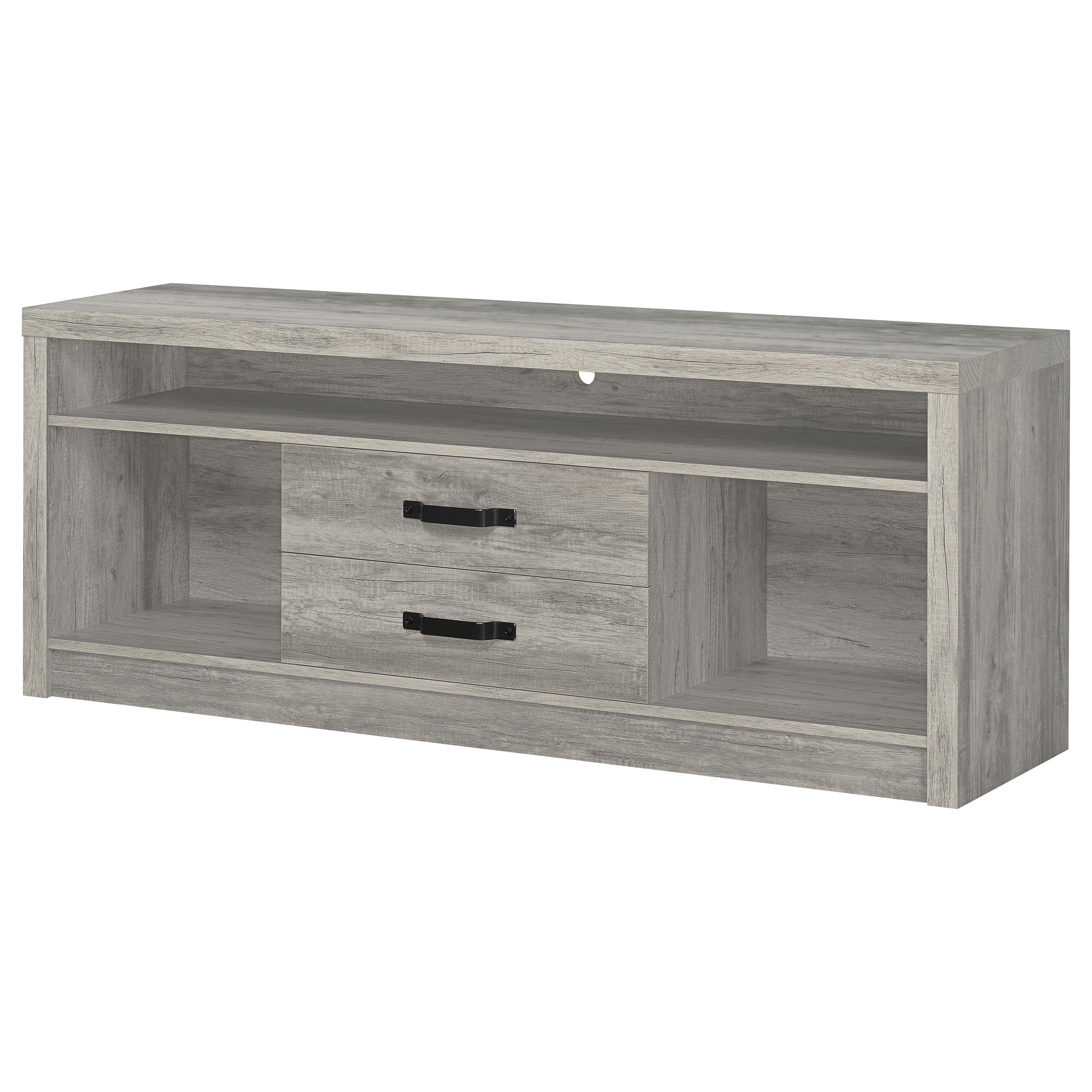 Burke 2-door Engineered Wood TV Stand Grey Driftwood