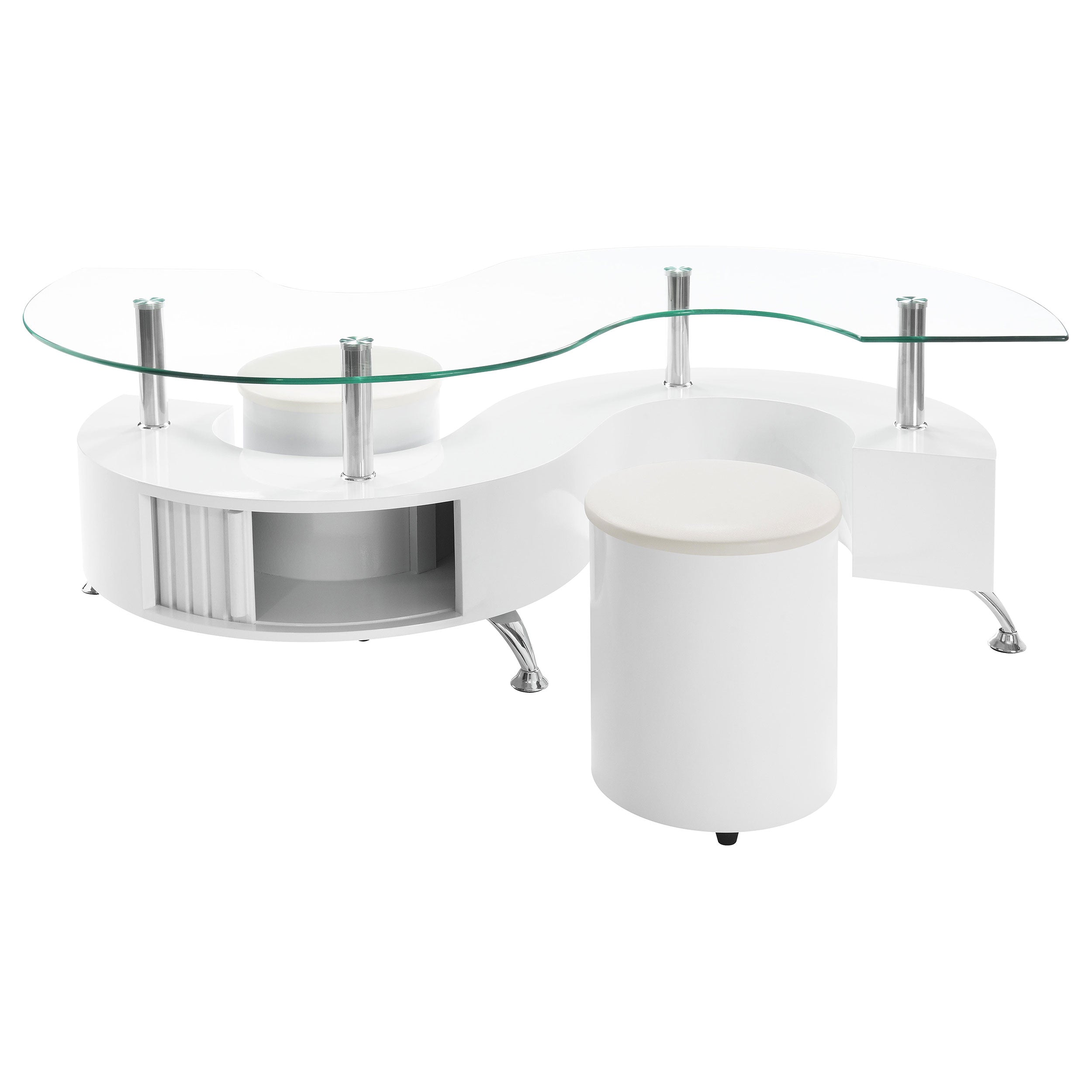 Buckley  Coffee Table and Stools Set Cappuccino