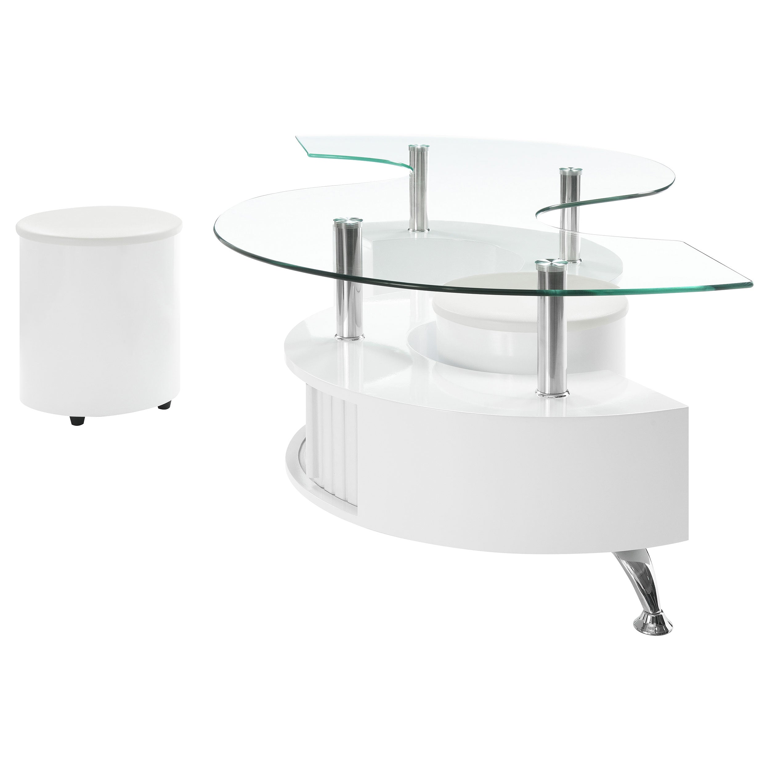Buckley  Coffee Table and Stools Set Cappuccino