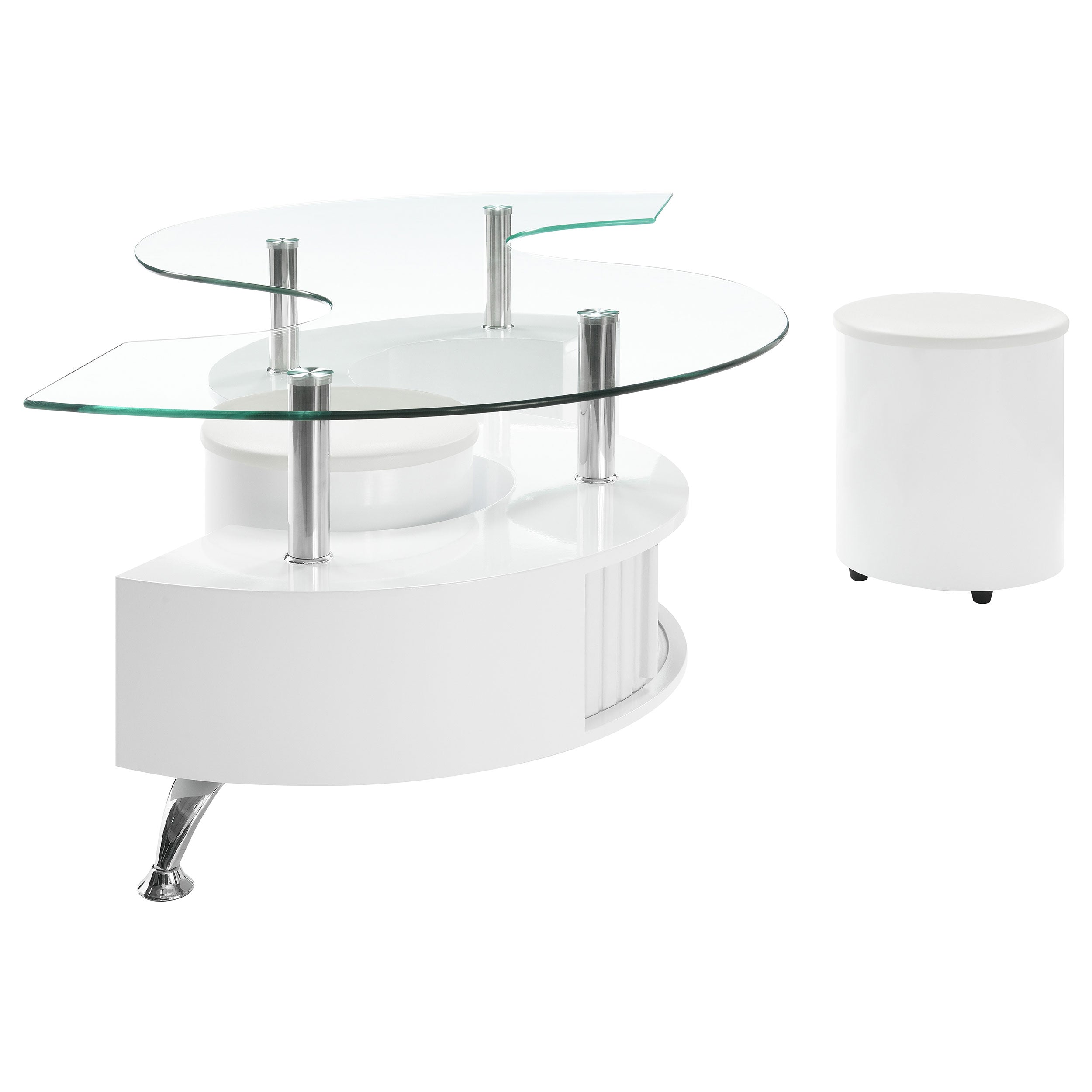 Buckley  Coffee Table and Stools Set Cappuccino
