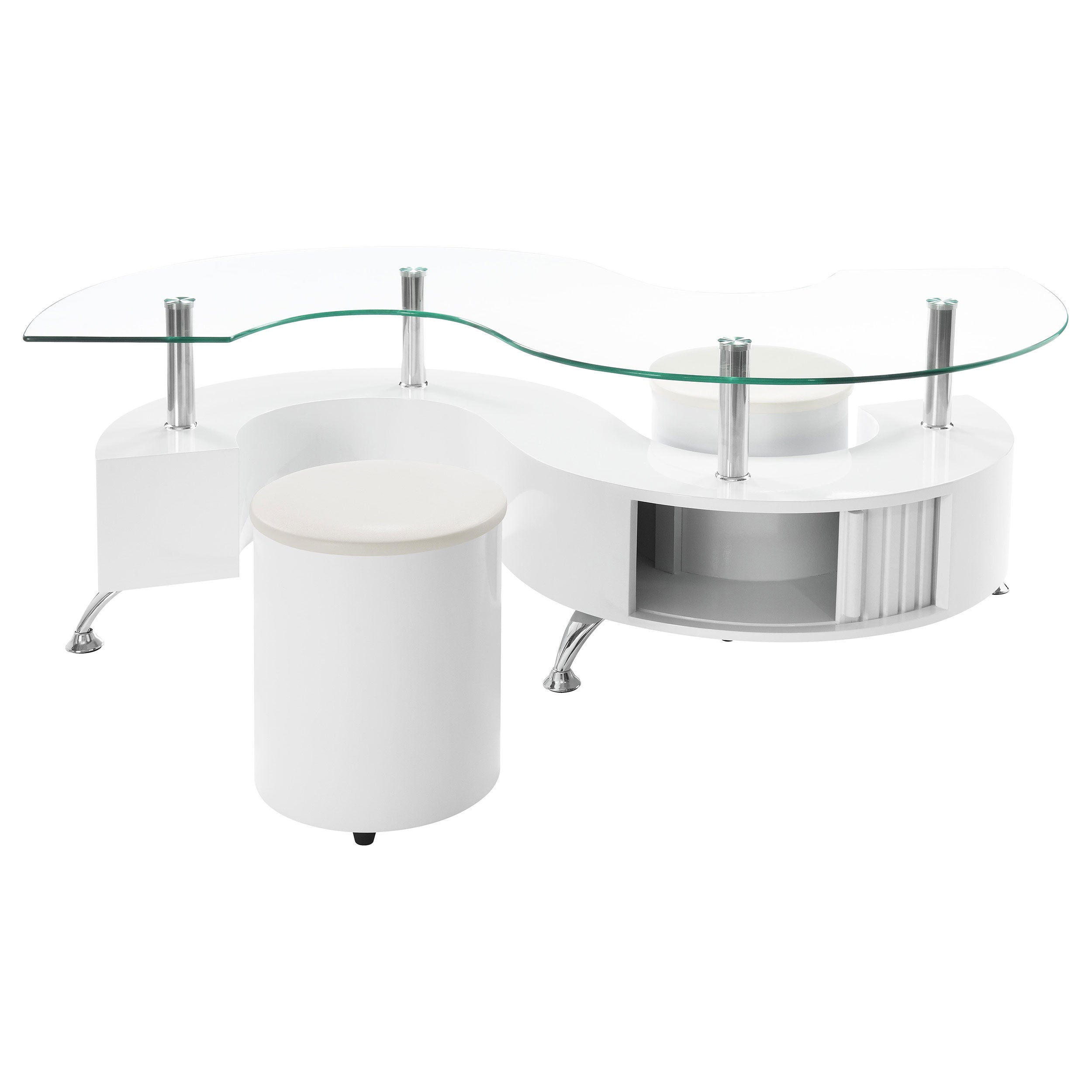 Buckley  Coffee Table and Stools Set Cappuccino