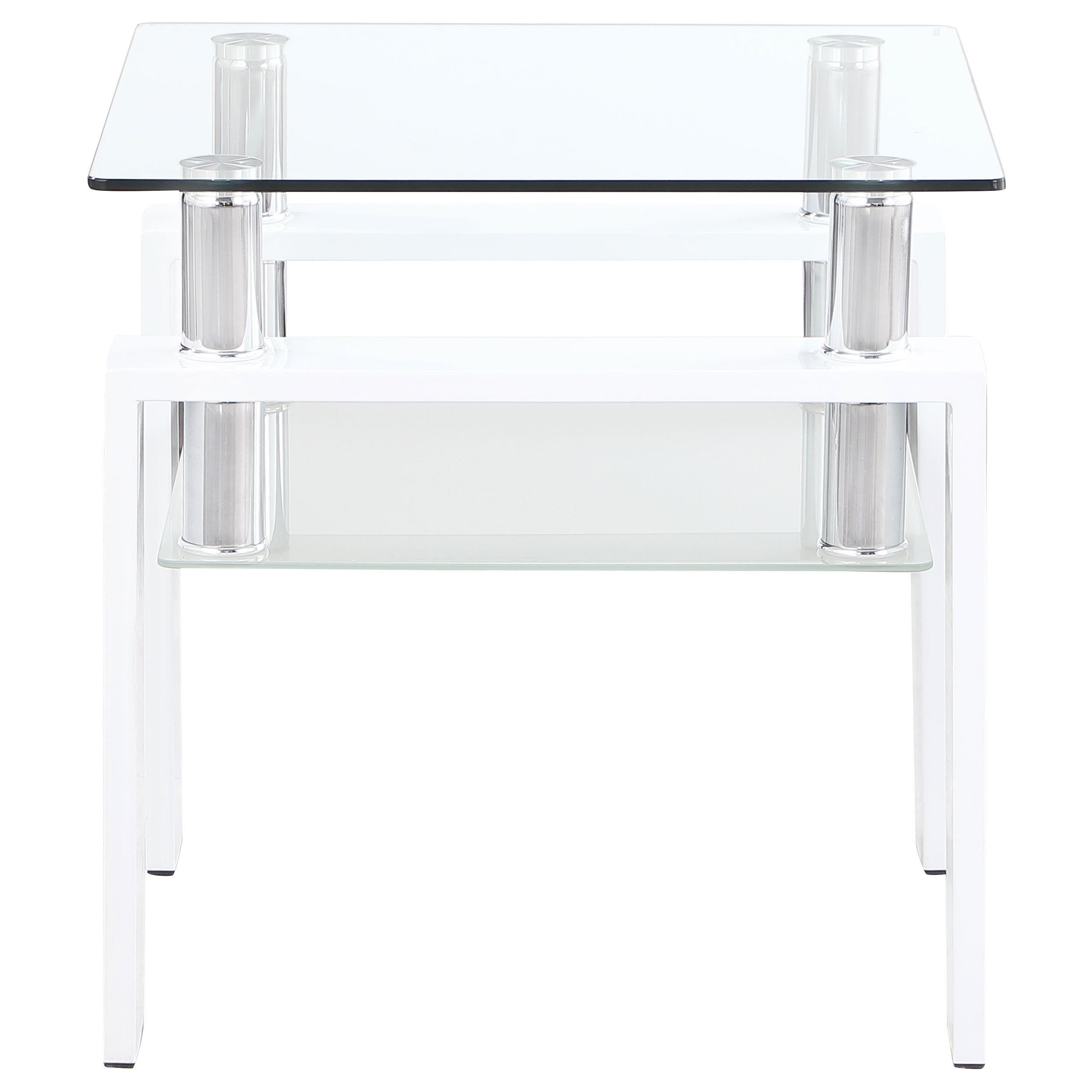 Dyer 1-shelf Square Glass Top Side End Table Black