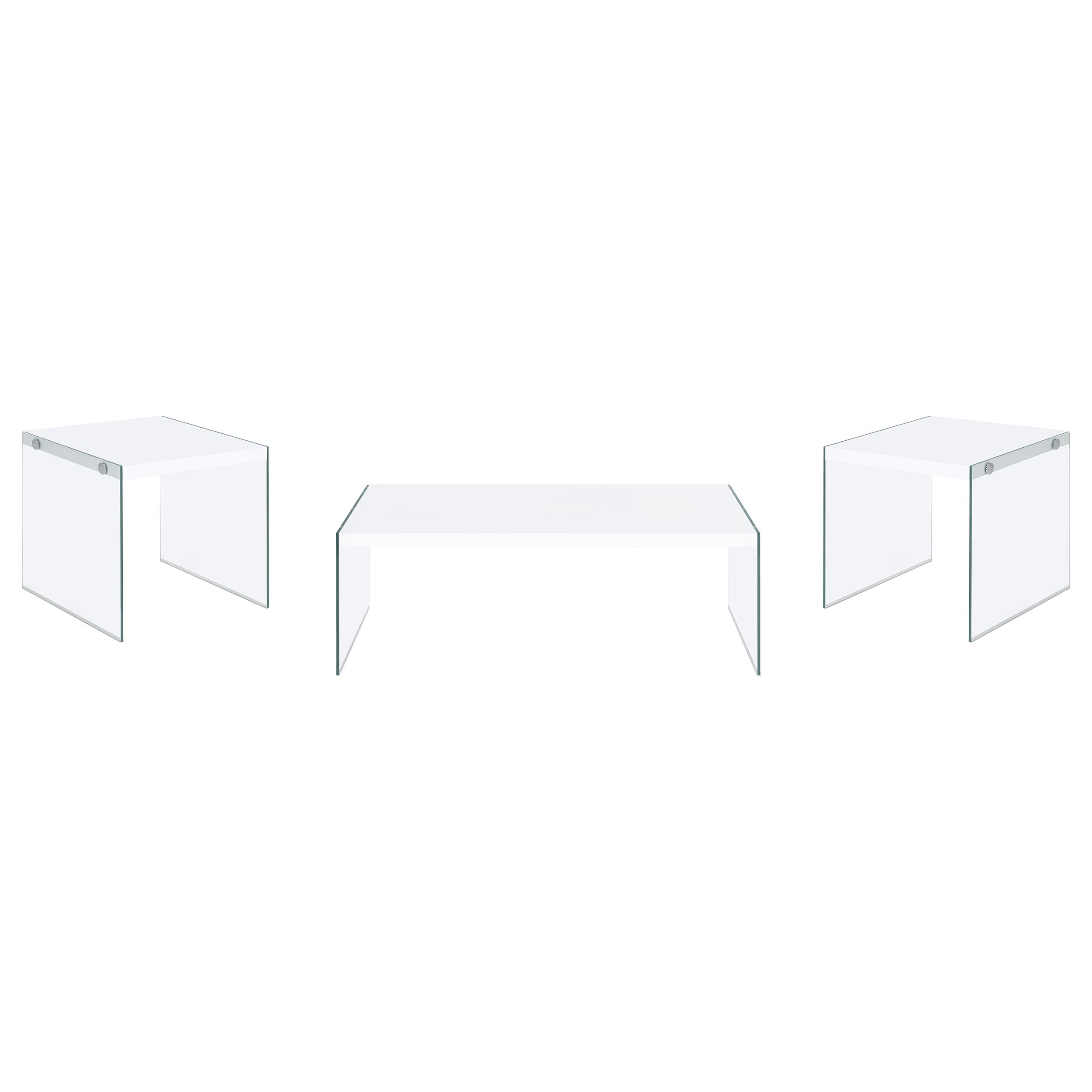 Opal Coffee and End Table Set White High Gloss