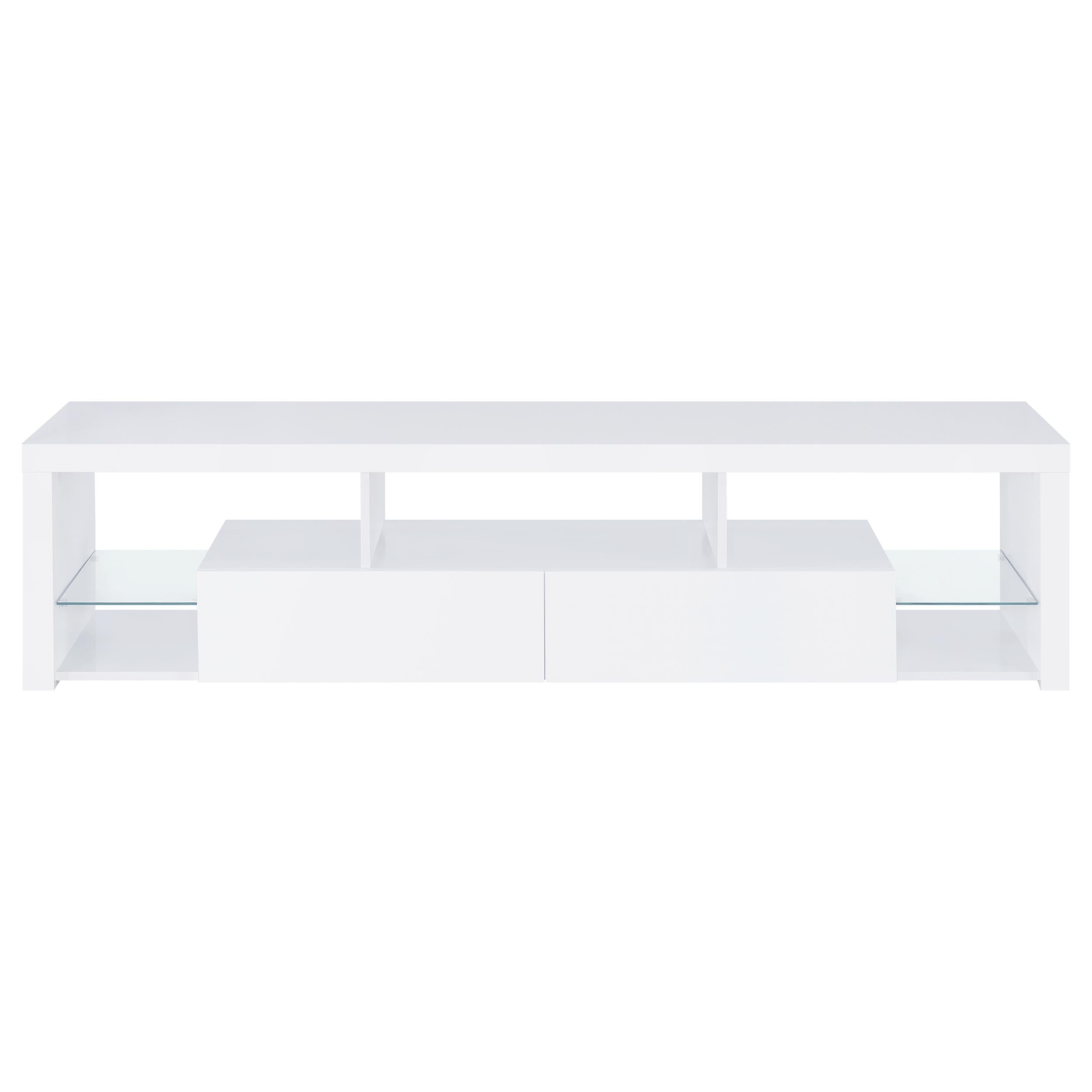 Jude 2-drawer Engineered Wood 71-inch TV Stand High Gloss White