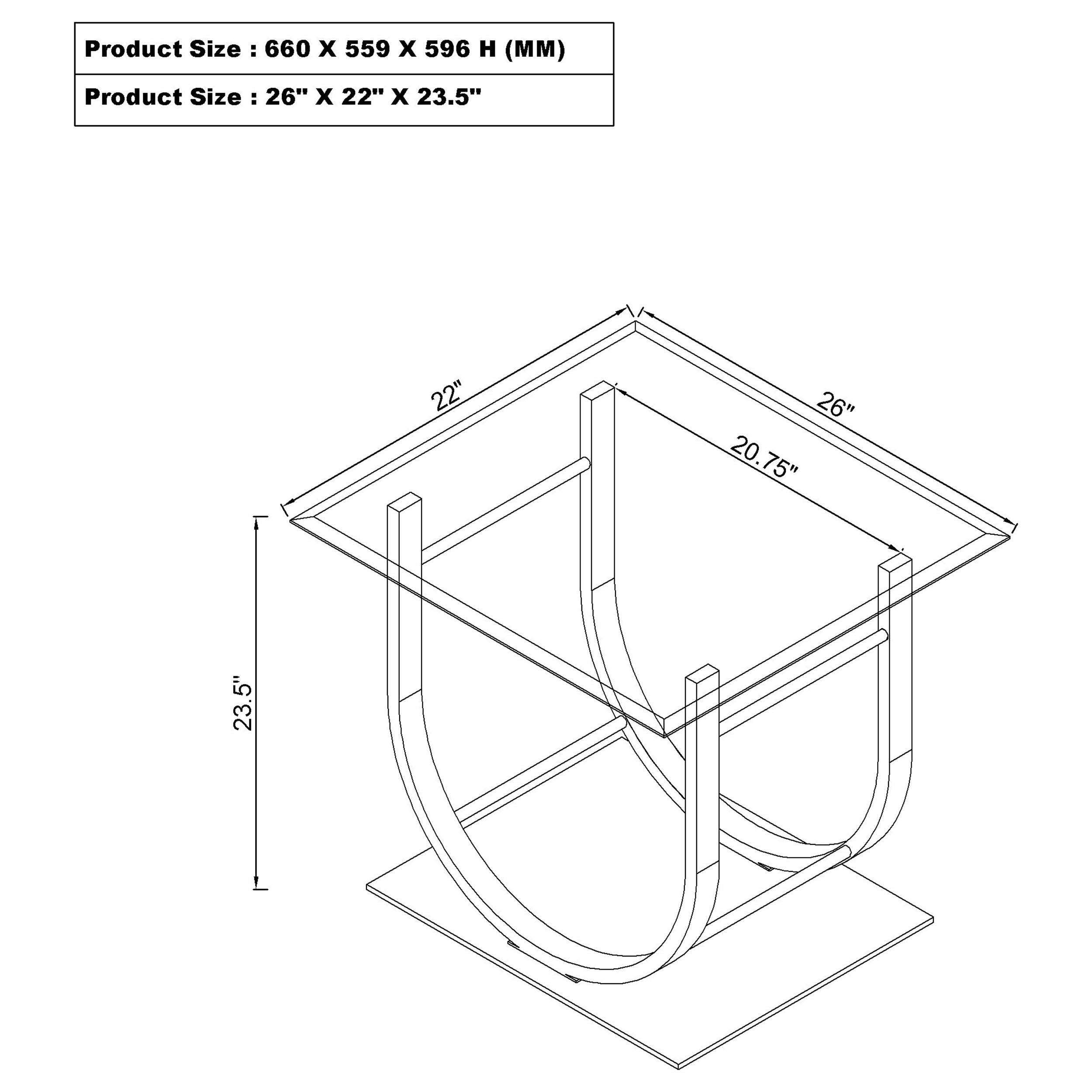 Danville U-shaped End Table Chrome