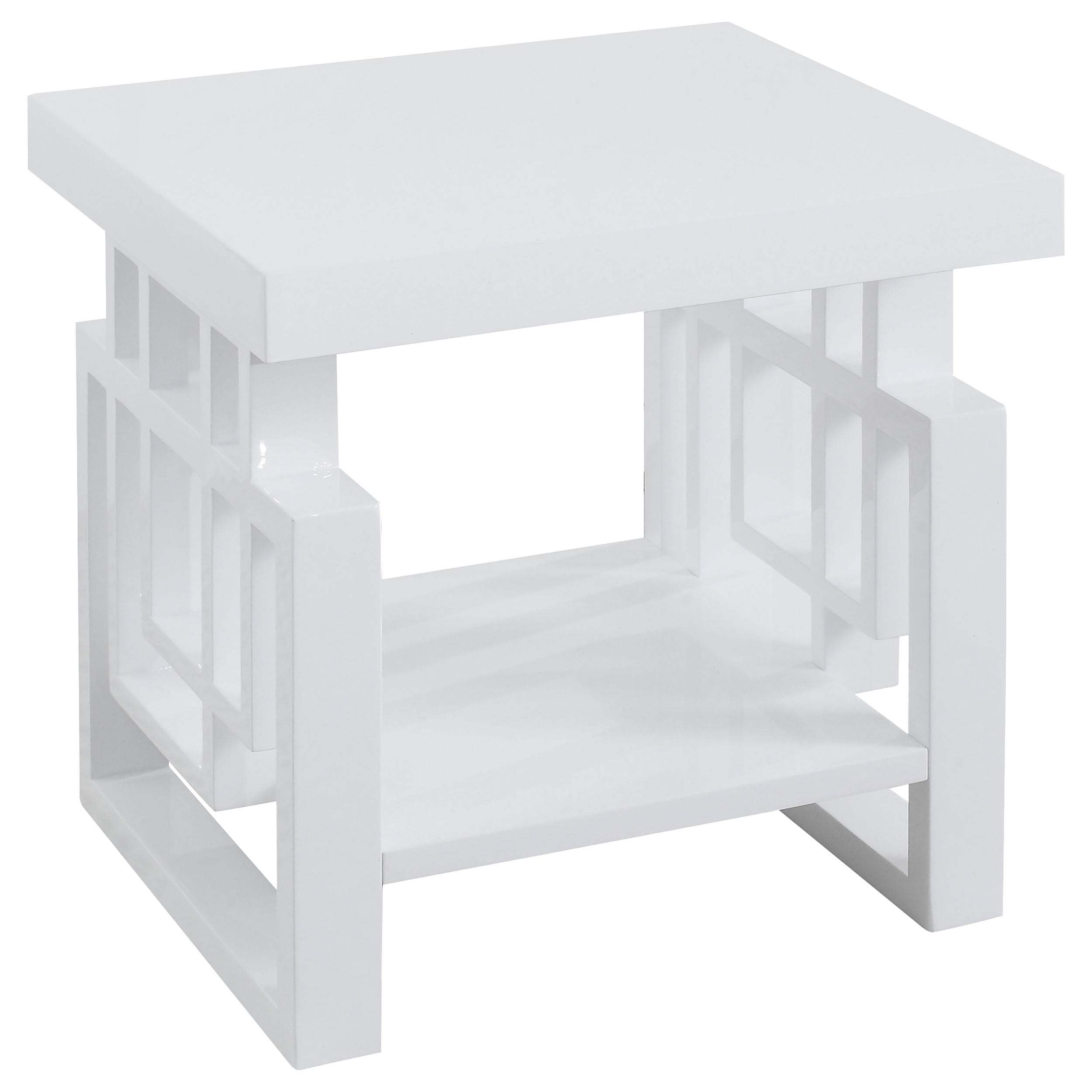 Schmitt Coffee and End Table Set White High Gloss