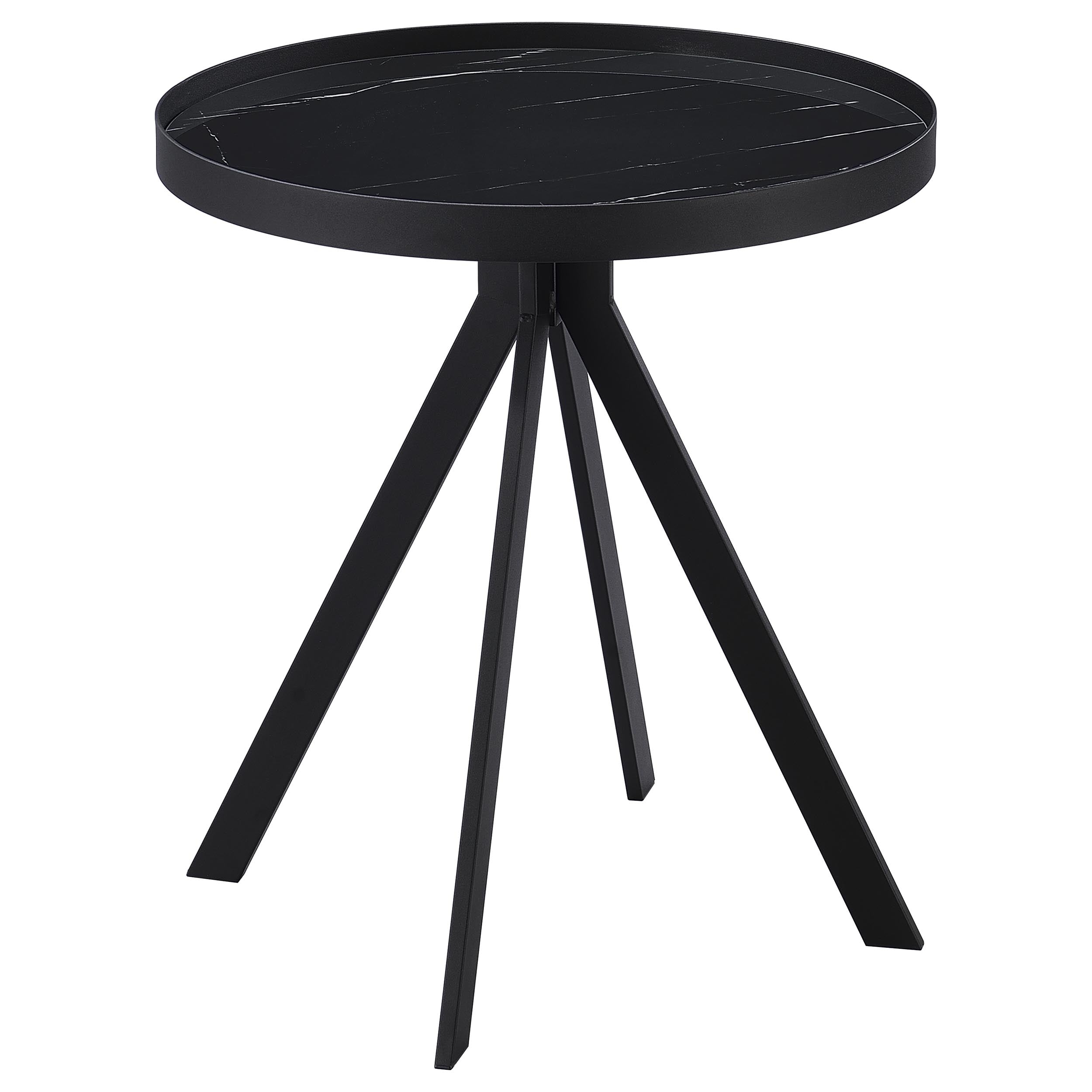Briggs Round Coffee and End Table Set Black
