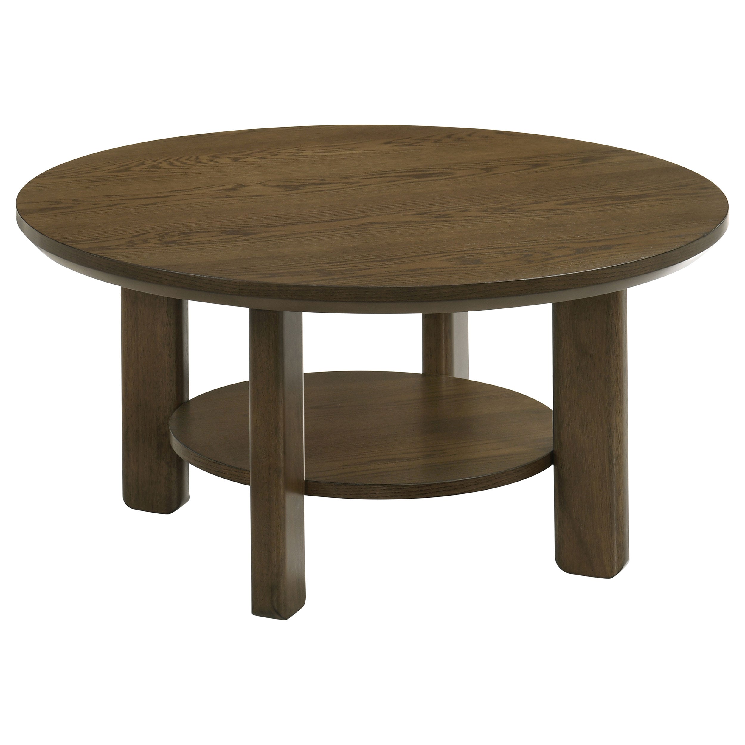 Ottowa Round Wood Coffee Table Set Brown