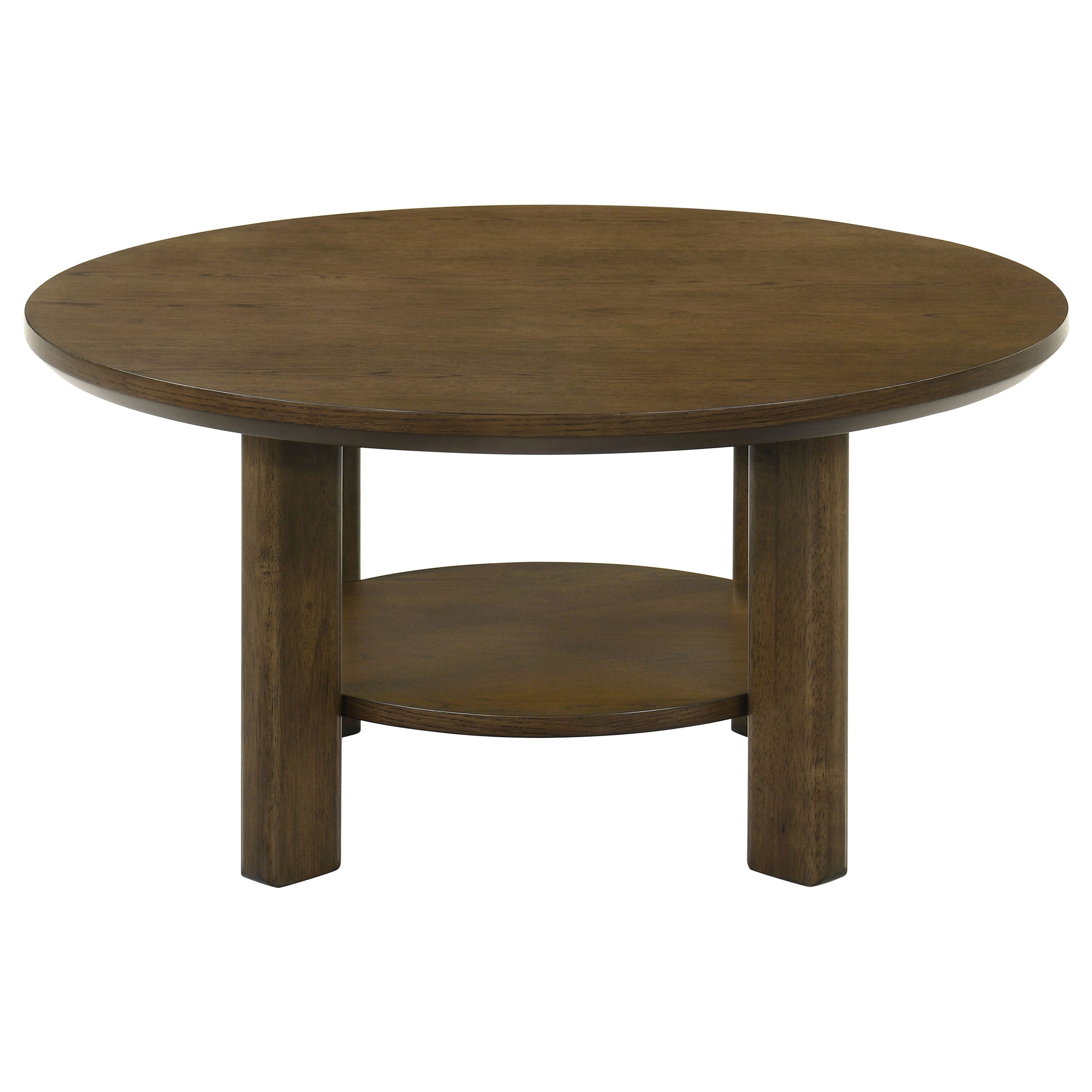 Ottowa Round Wood Coffee Table Set Brown