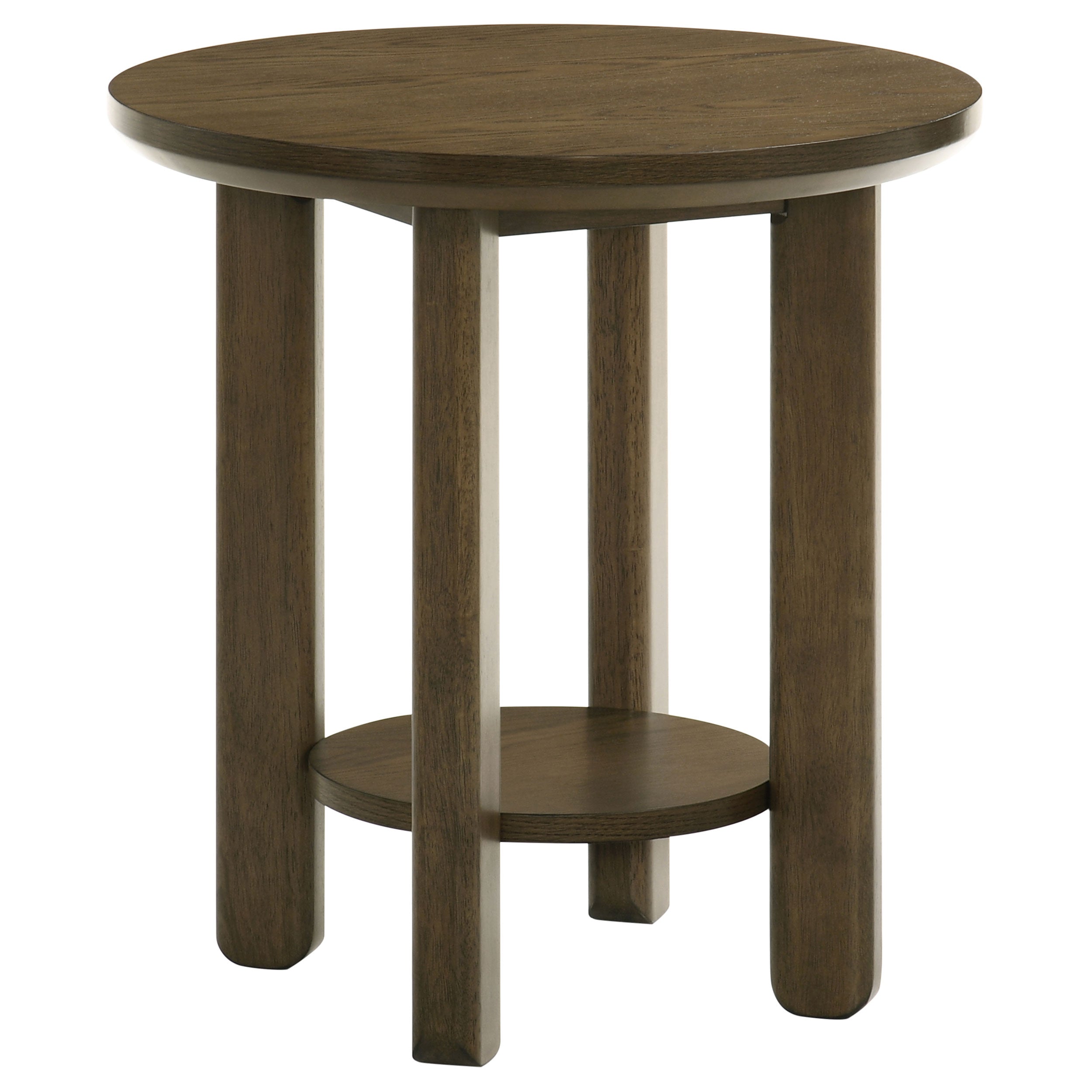 Ottowa Round Wood Coffee Table Set Brown