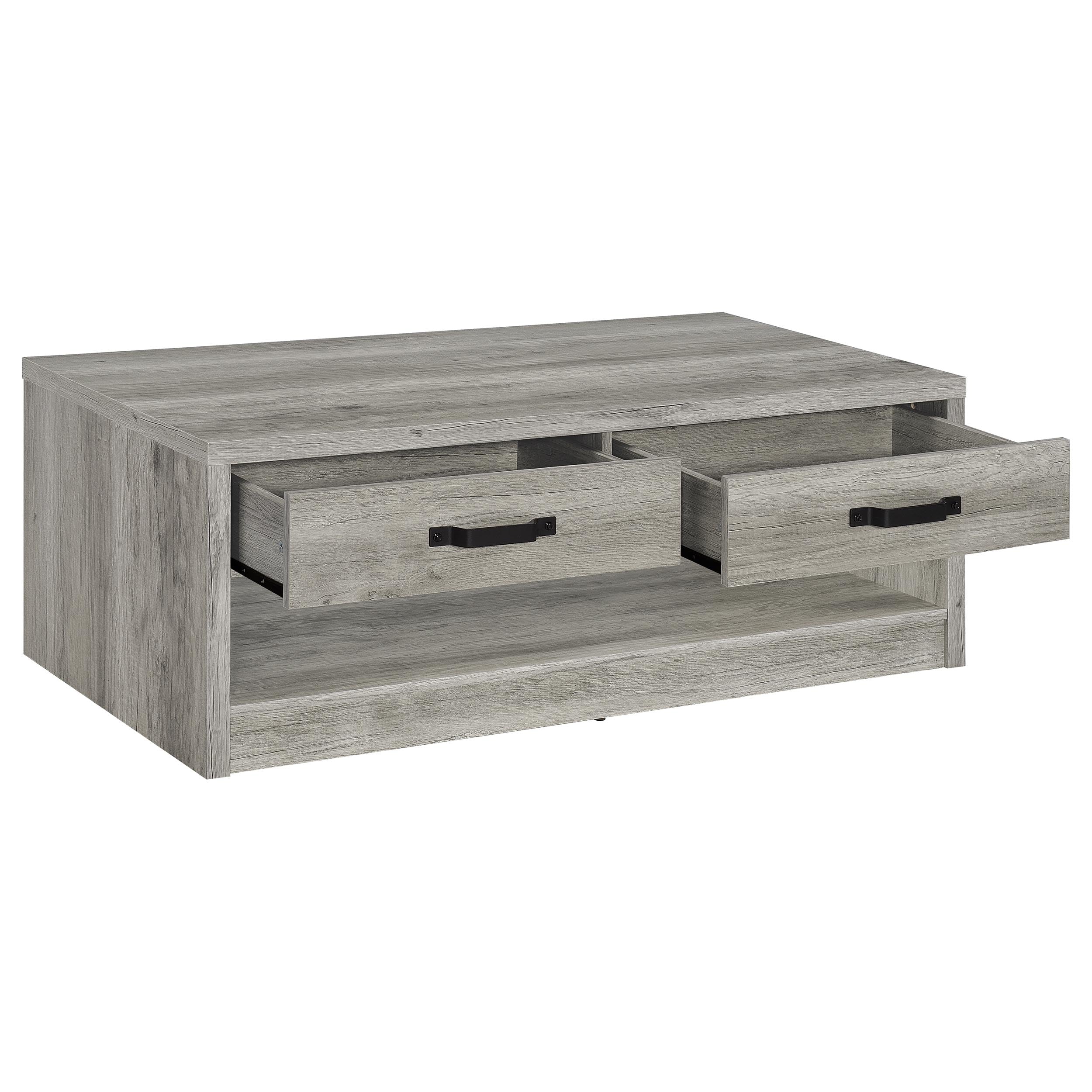 Felix 2-drawer Engineered Wood Coffee Table Grey Driftwood