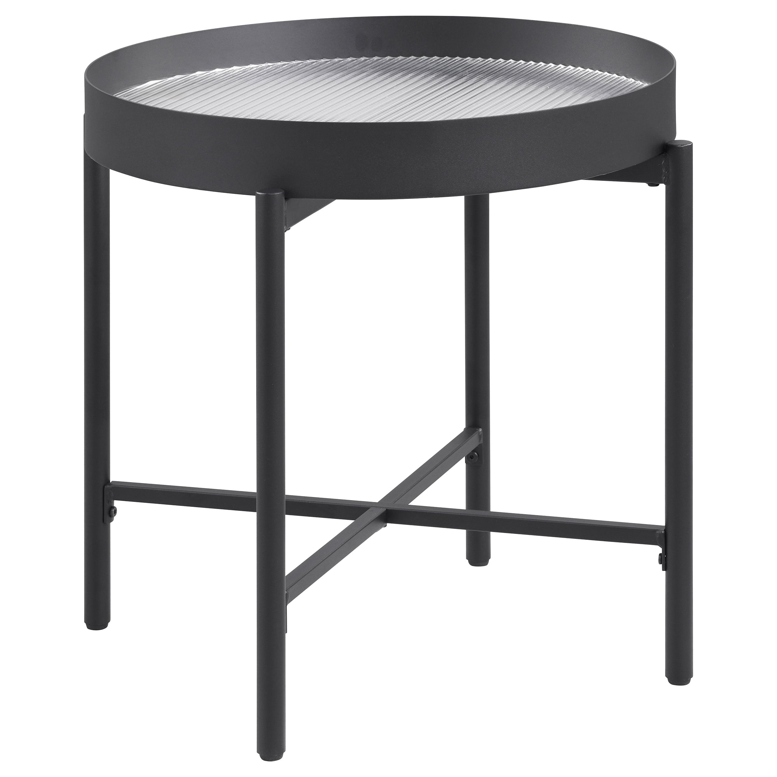 Ozella Round Coffee and End Table Set Sandy Black