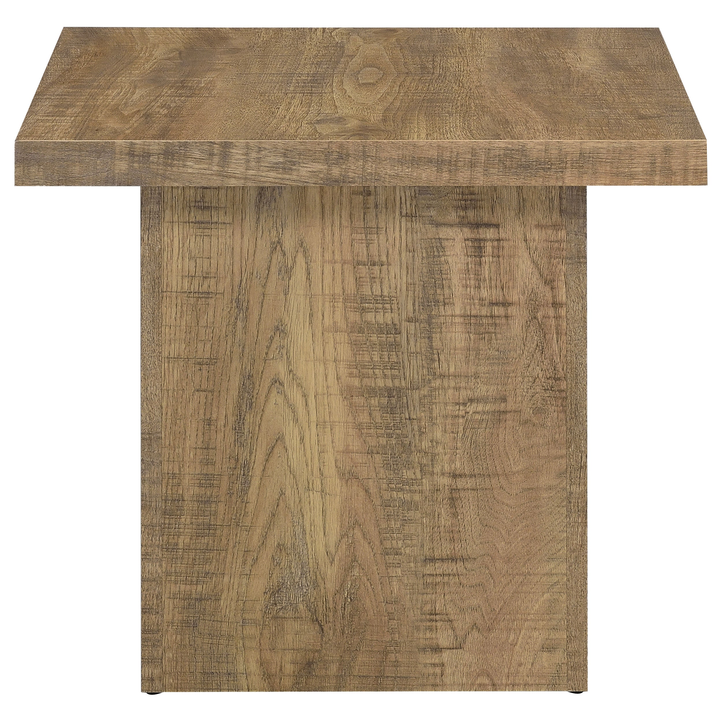 Devar Square Engineered Wood End Table Mango Brown