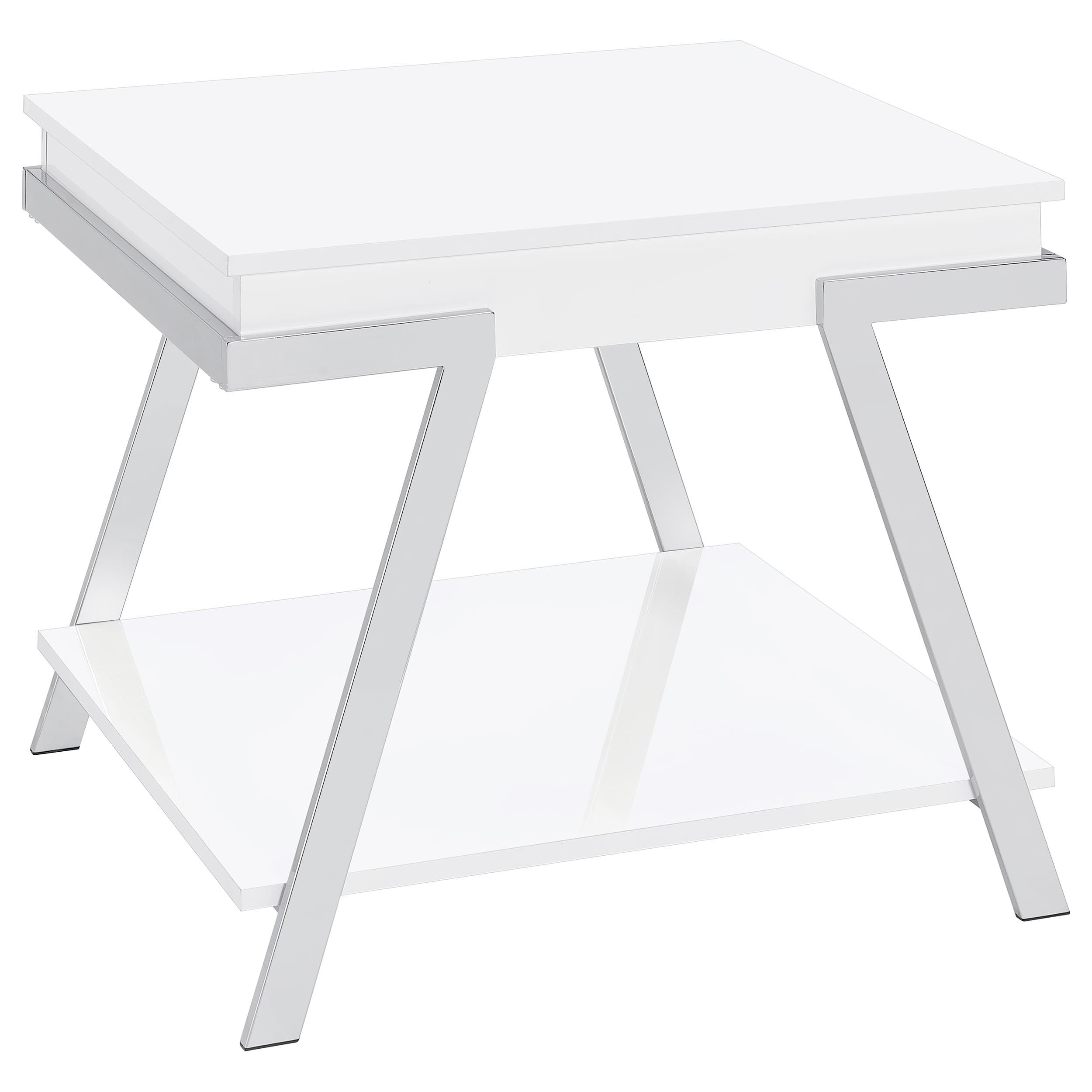 Marcia Coffee and End Table Set White High Gloss