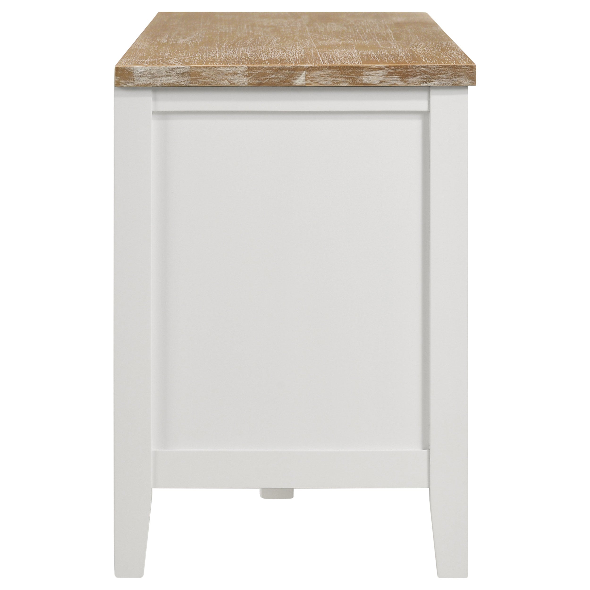 Hollis 2-door Wood 67-inch TV Stand with Drawer Brown and White