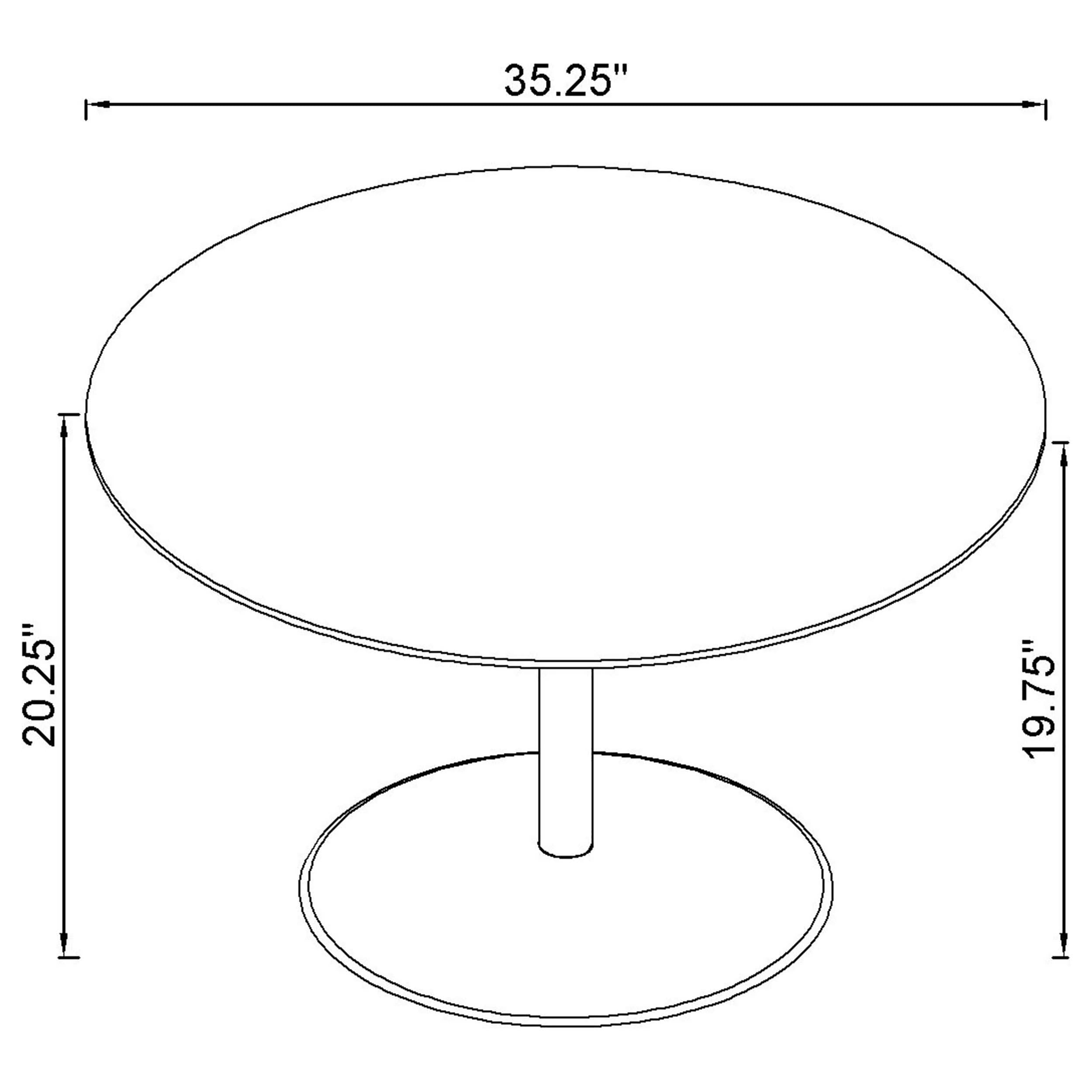Ganso Round Glass Top Coffee and End Table Set Black