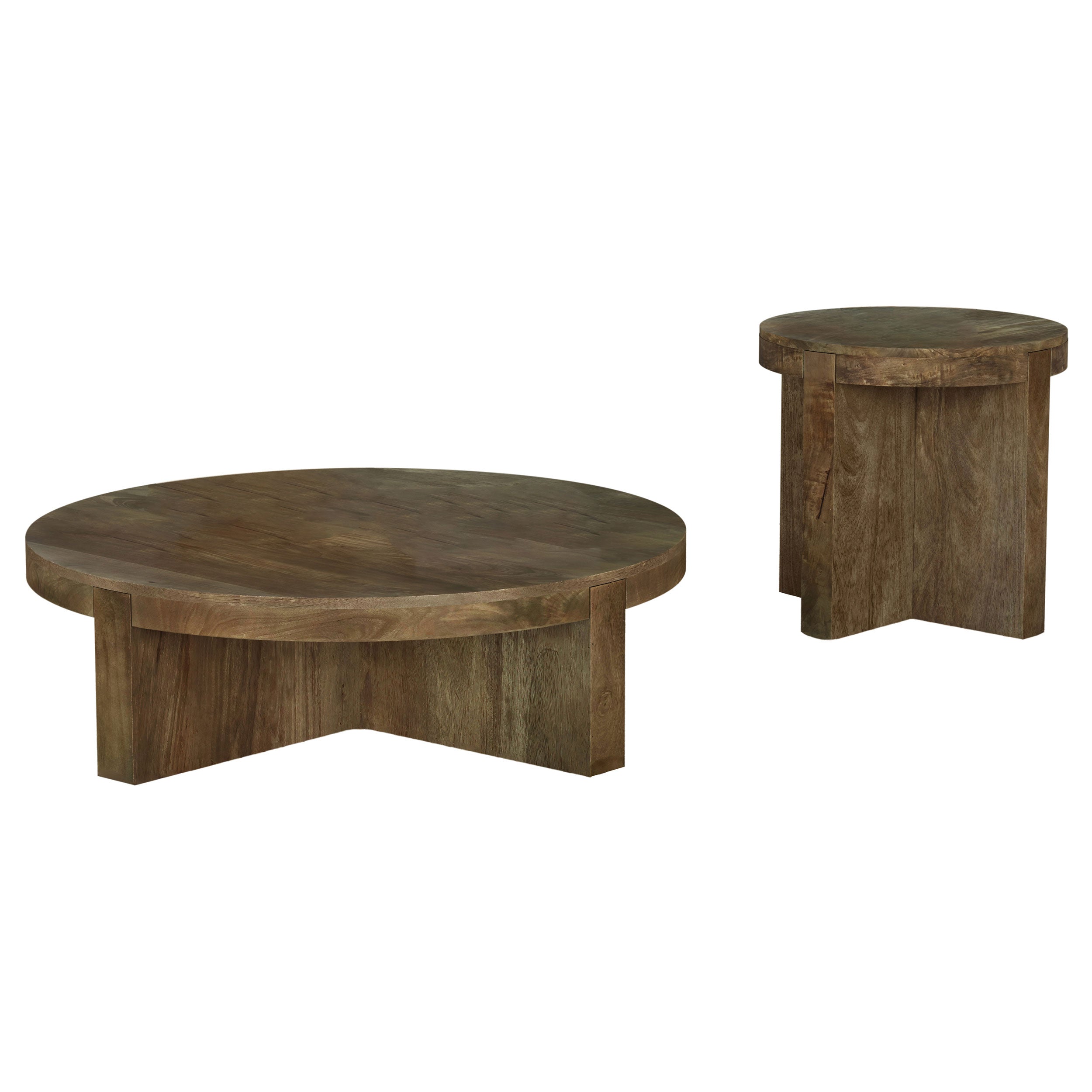 Kinkaid Solid Wood Coffee and End Table Set Brown
