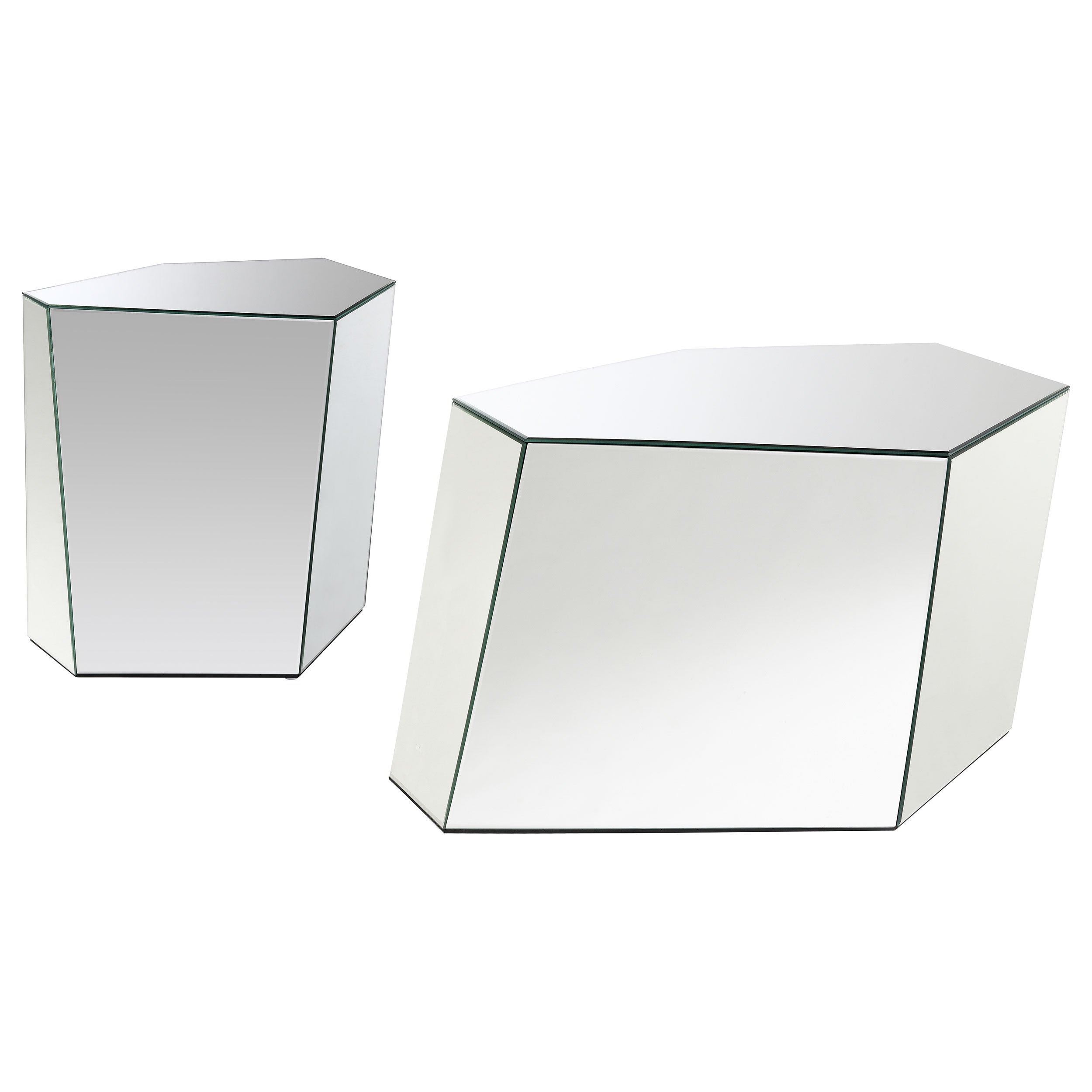 Capella Mirrored Coffee and End Table Set