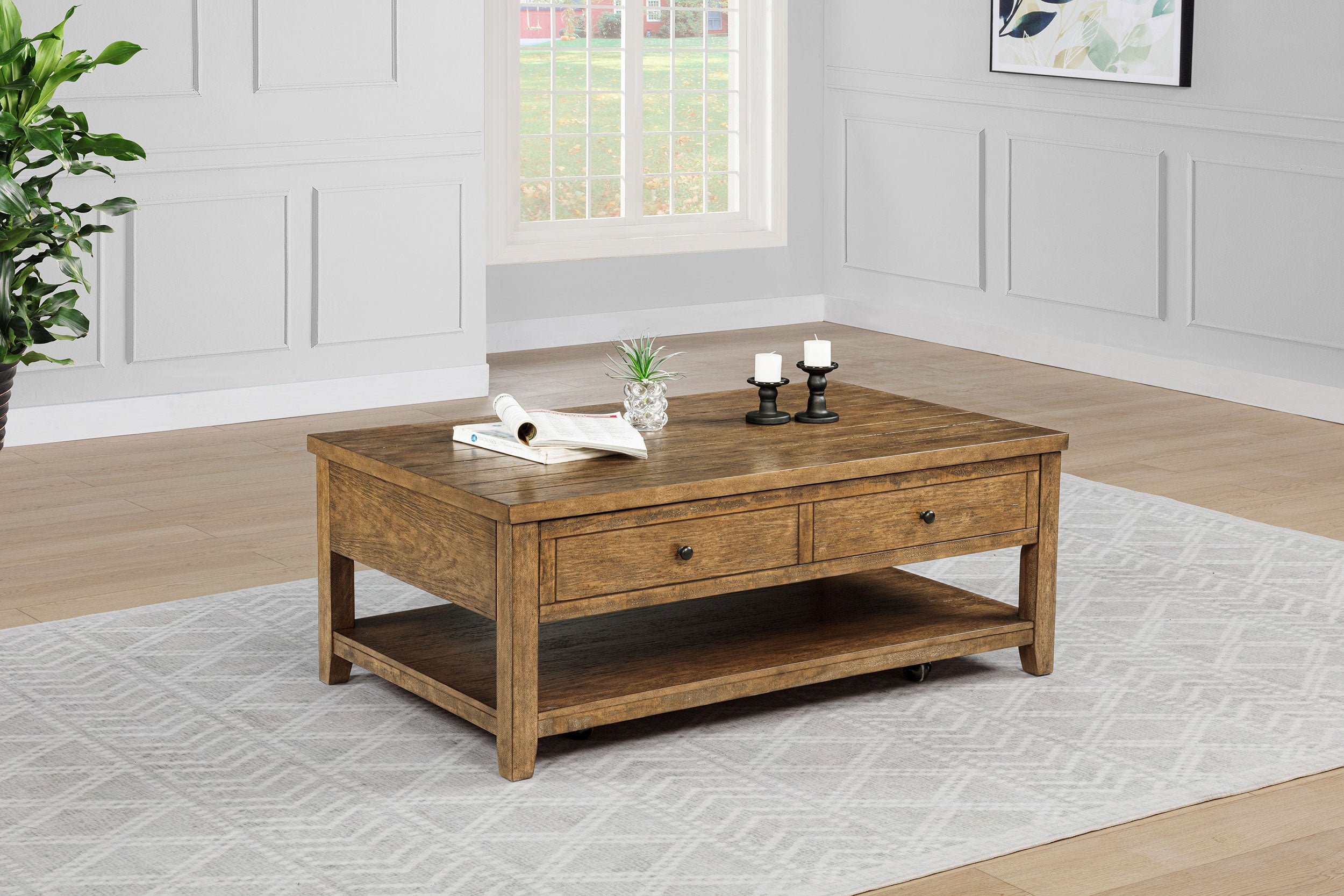 Payne 48-inch Mobile Lift Top Coffee Table Distressed