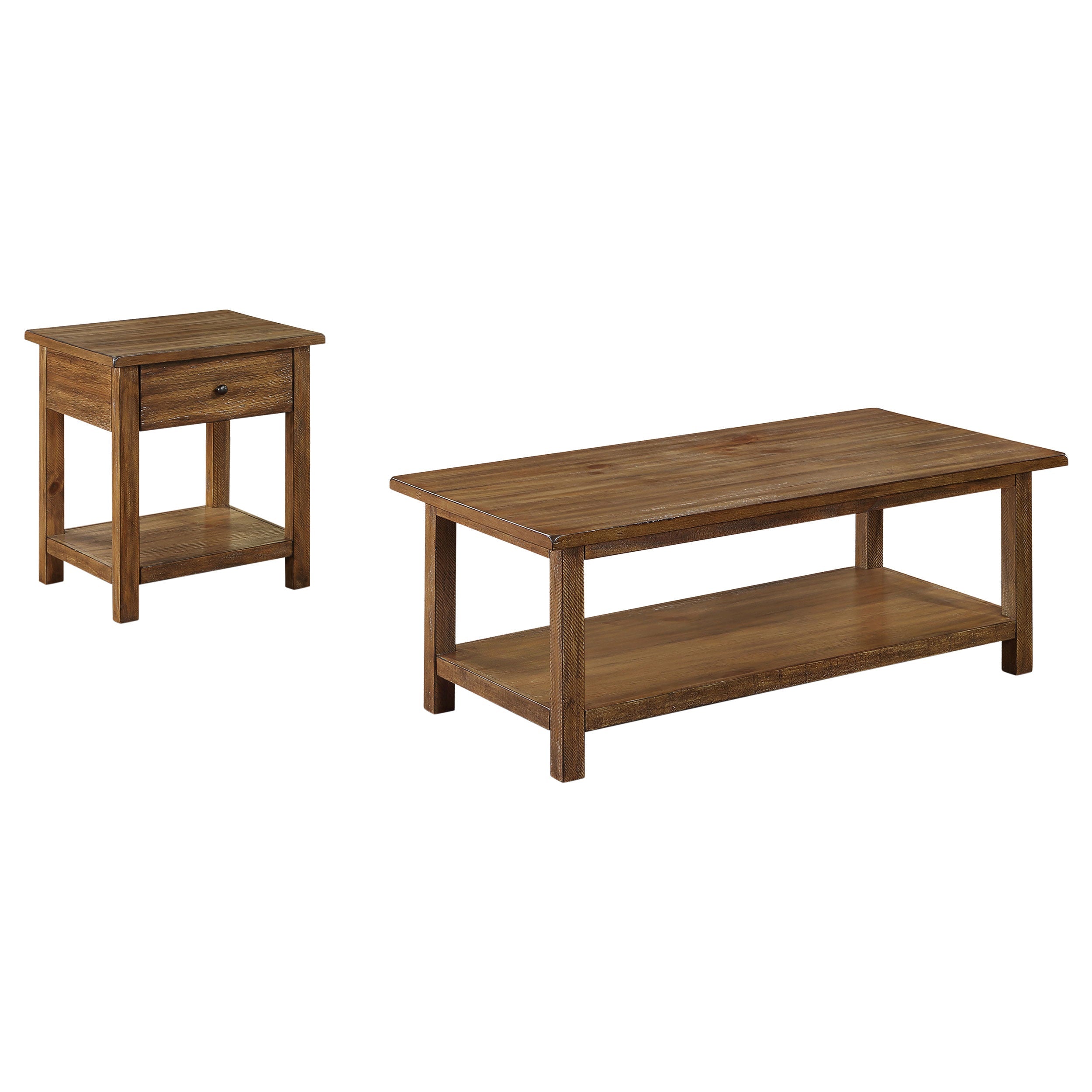 Payne Coffee and 1-drawer End Table Set Brown