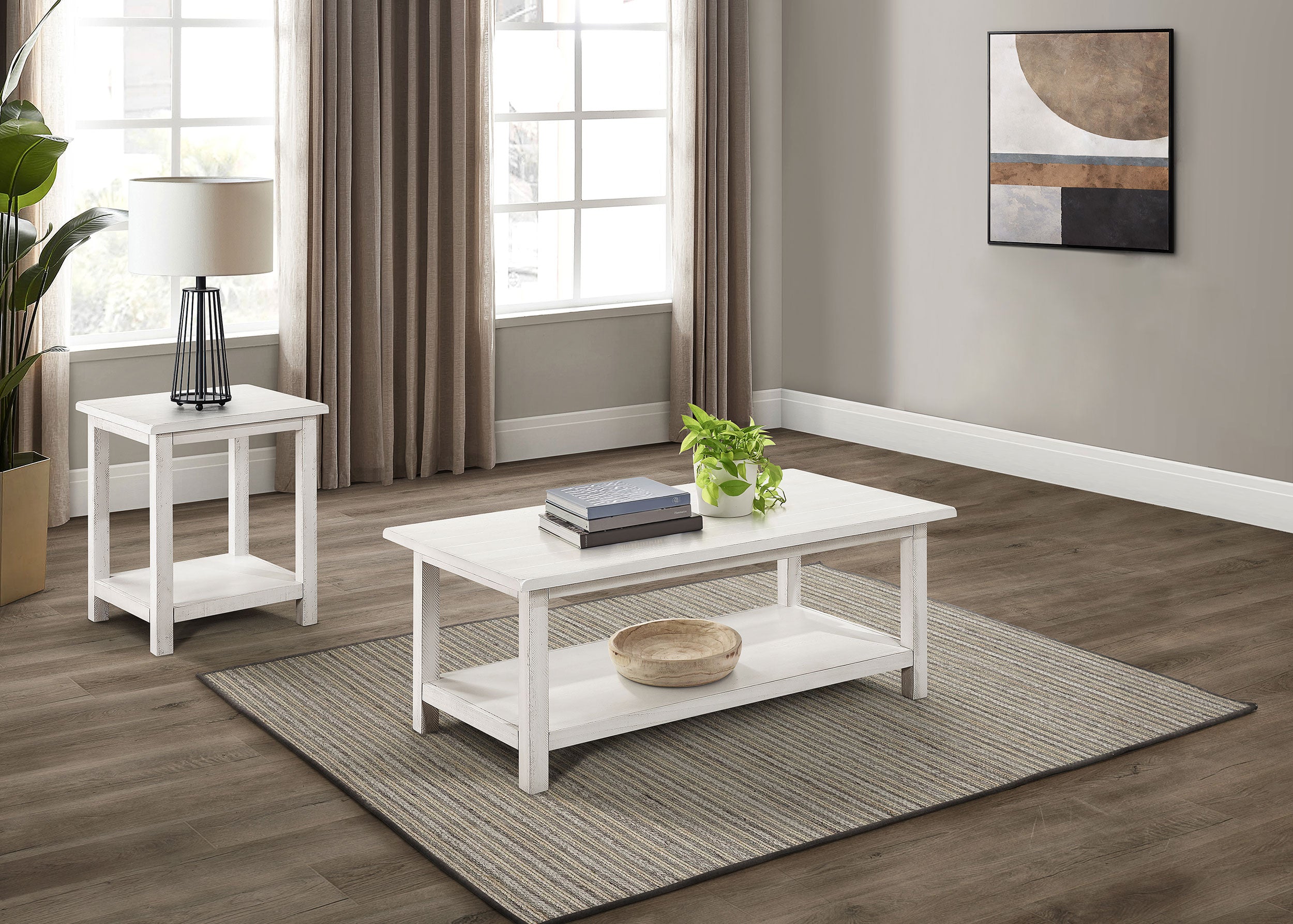 Payne Coffee and End Table Set Distressed