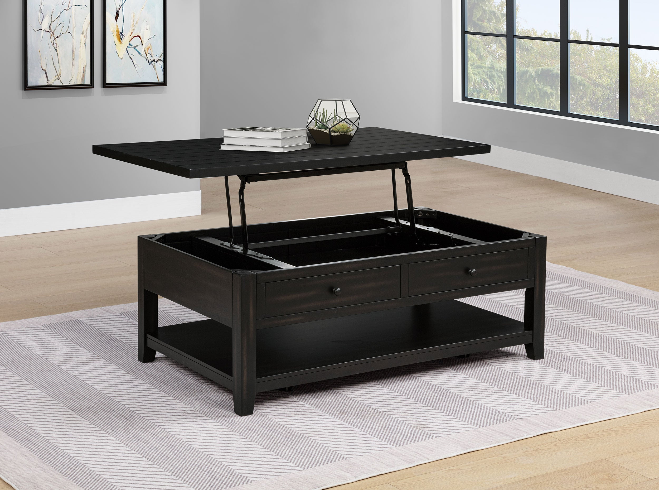 Payne 48-inch Mobile Lift Top Coffee Table Distressed