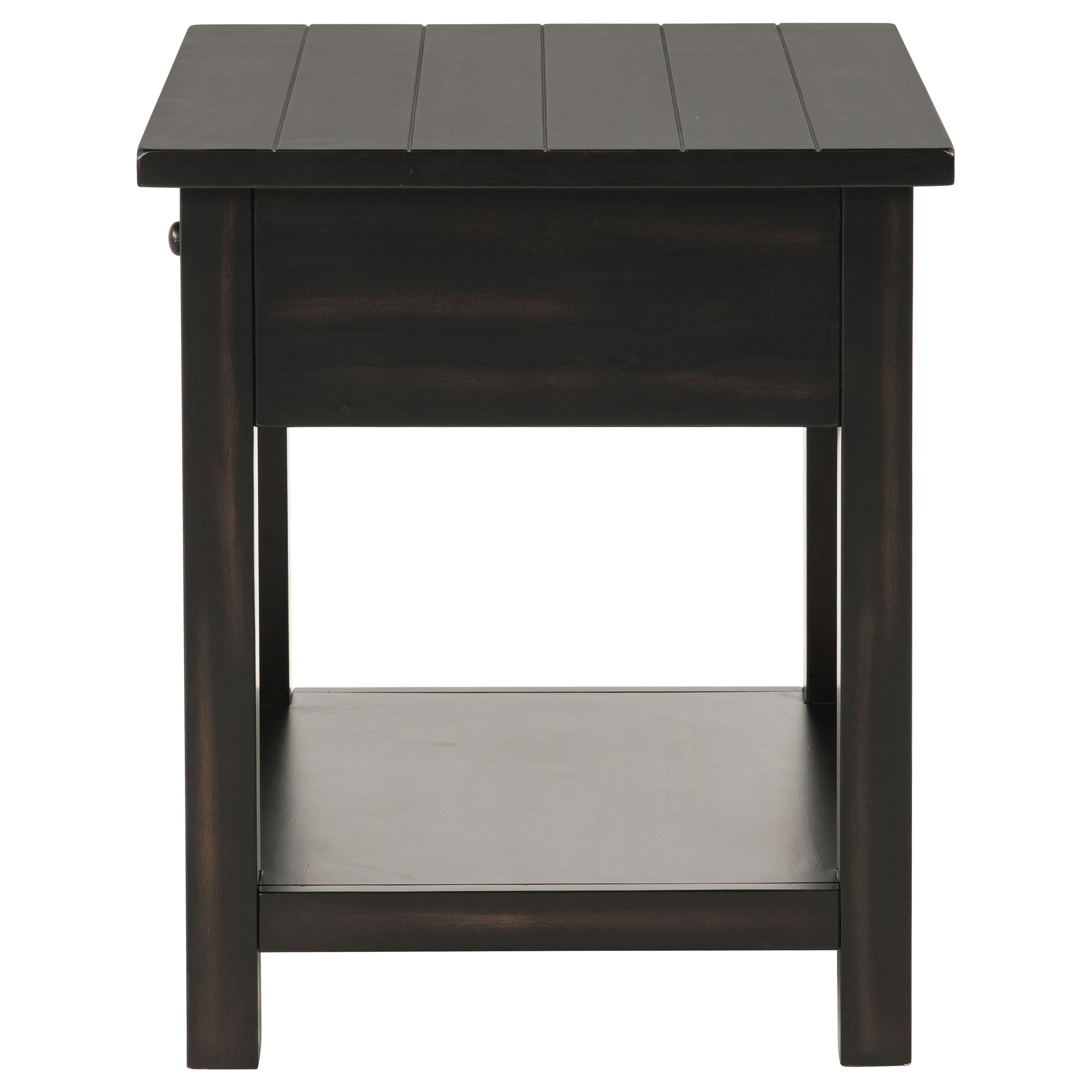 Payne 1-drawer Wood End Table with Shelf Distressed Brown