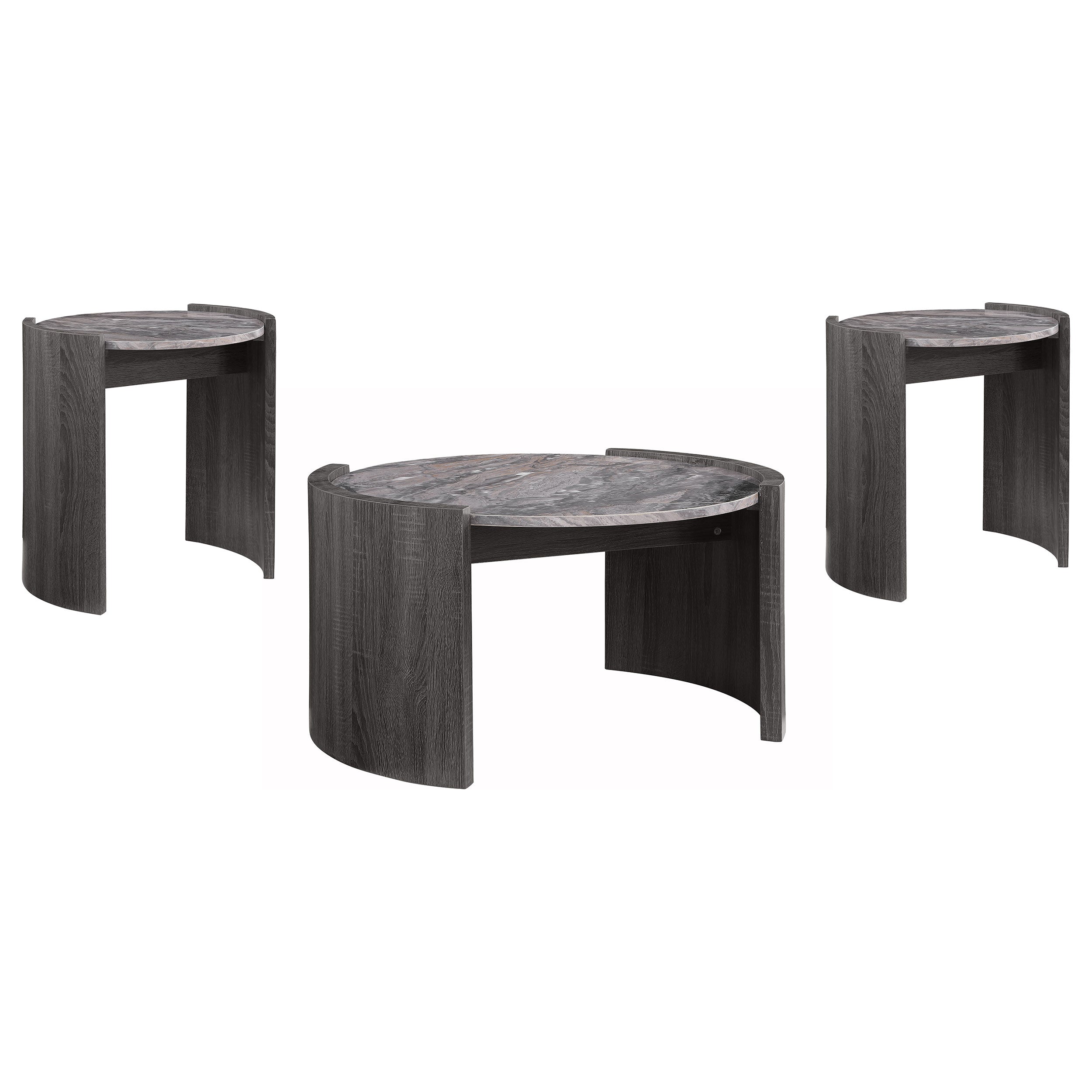 Gladstone 2-piece Coffee and End Table Set Distressed Grey