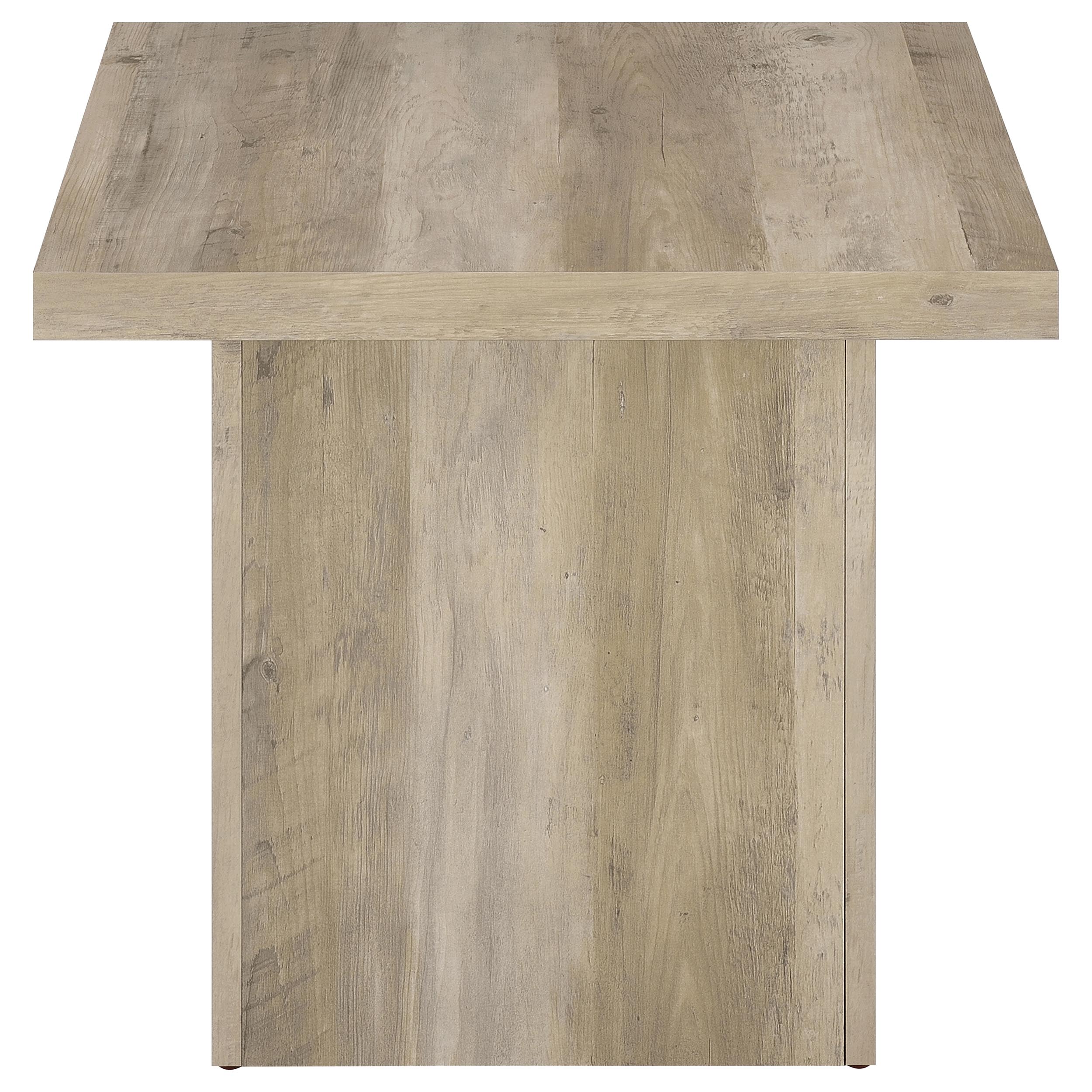 Devar Square Engineered Wood End Table Distressed Pine