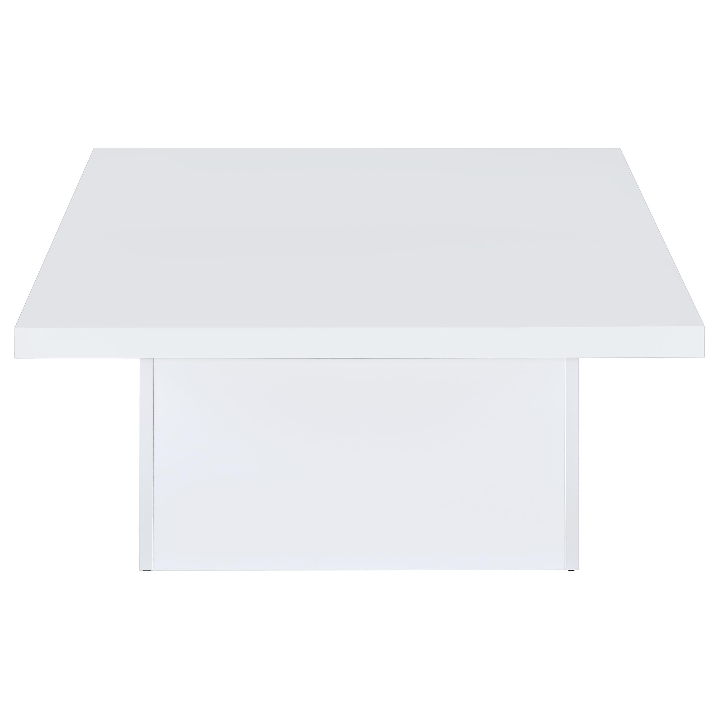 Devar Square Engineered Wood Coffee Table White High Gloss