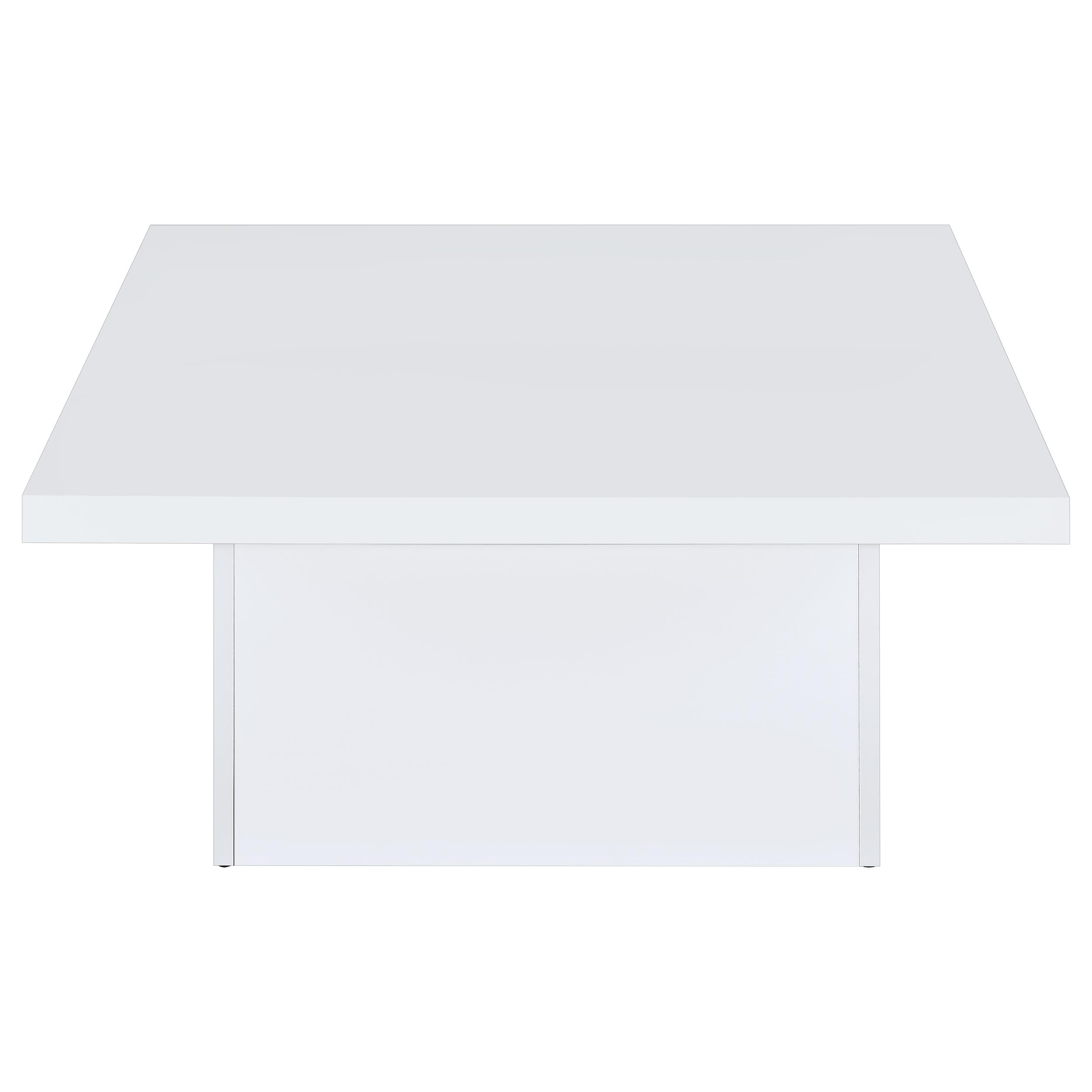 Devar Square Engineered Wood Coffee Table White High Gloss