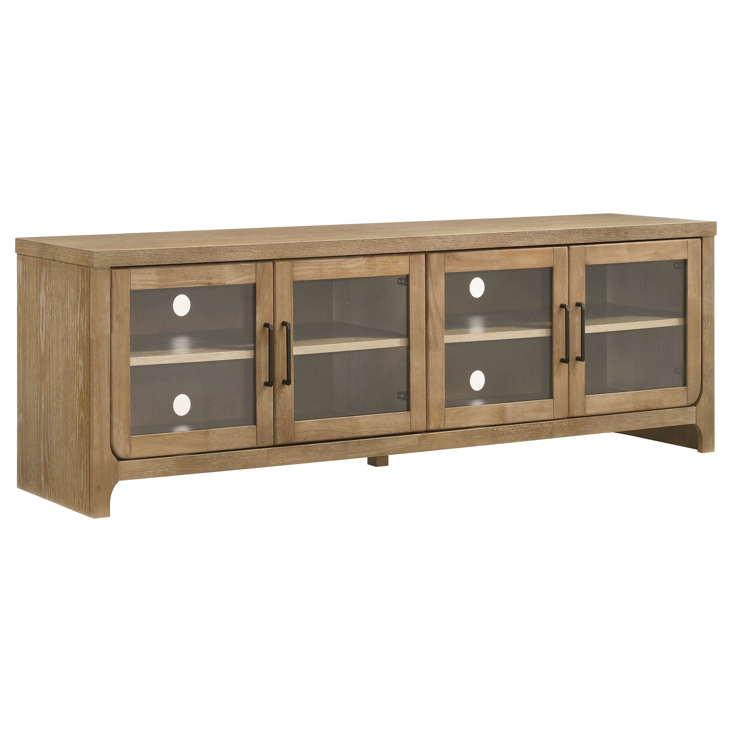 Brenham 79-inch 4-door TV Stand Media Console Light Oak