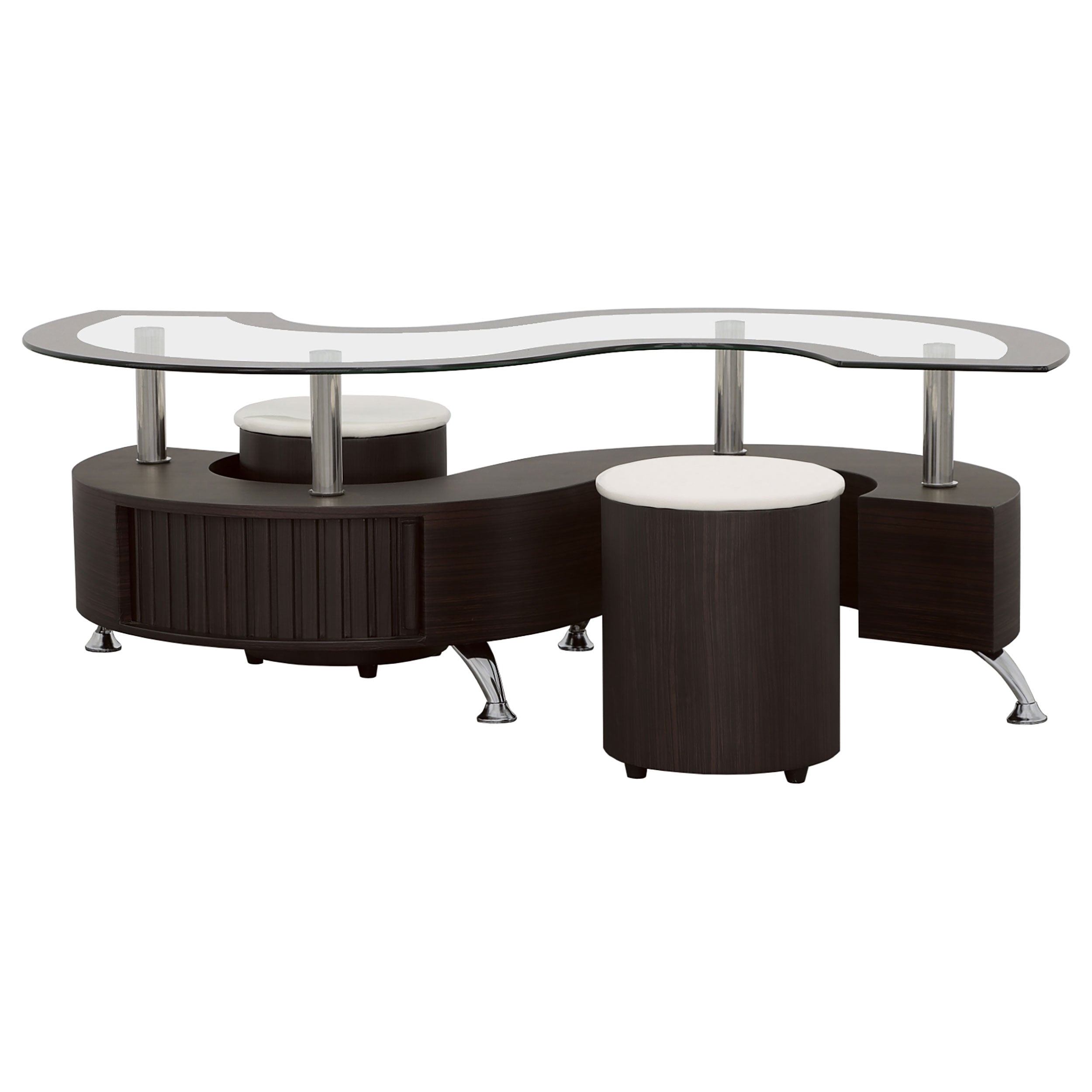 Buckley  Coffee Table and Stools Set Cappuccino