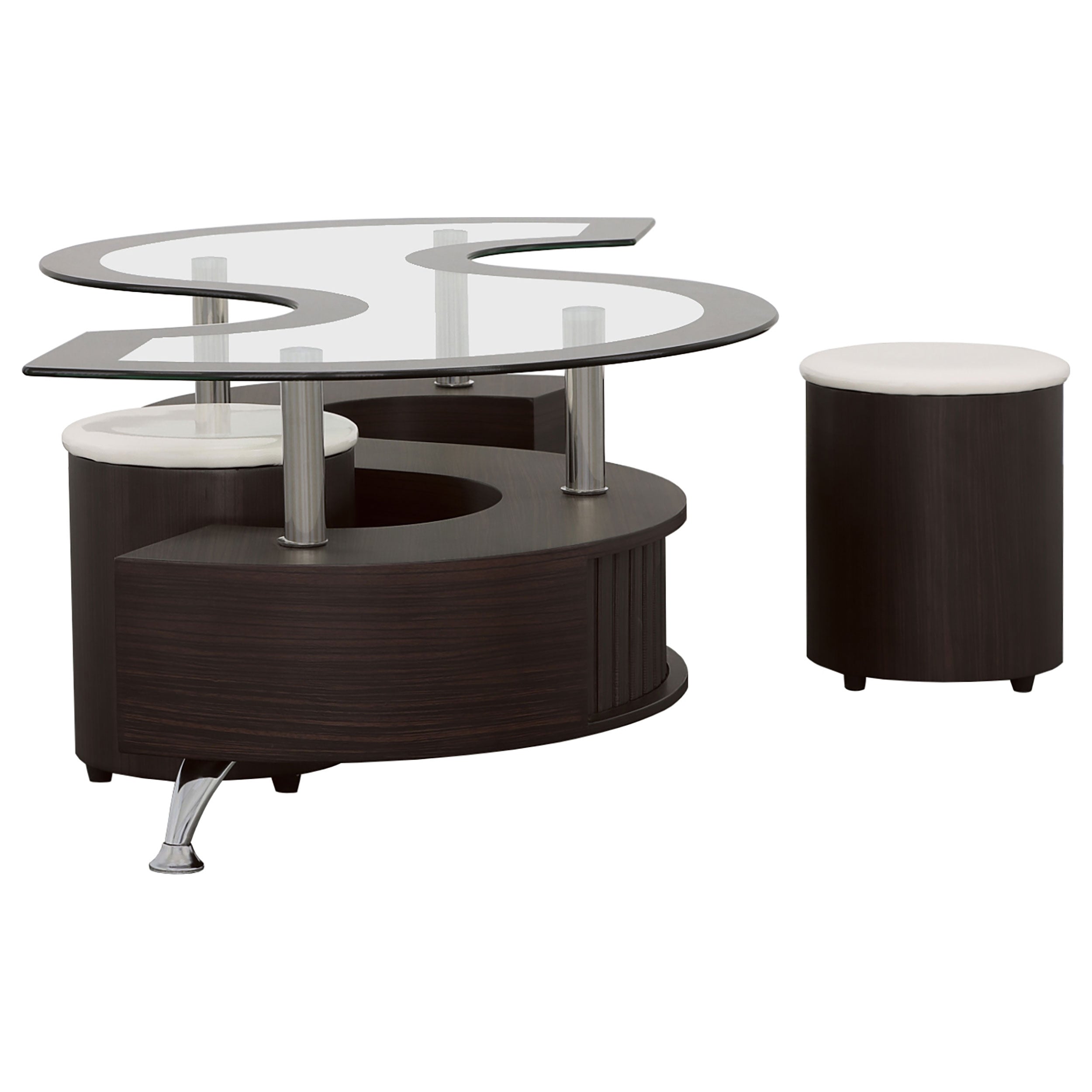 Buckley  Coffee Table and Stools Set Cappuccino