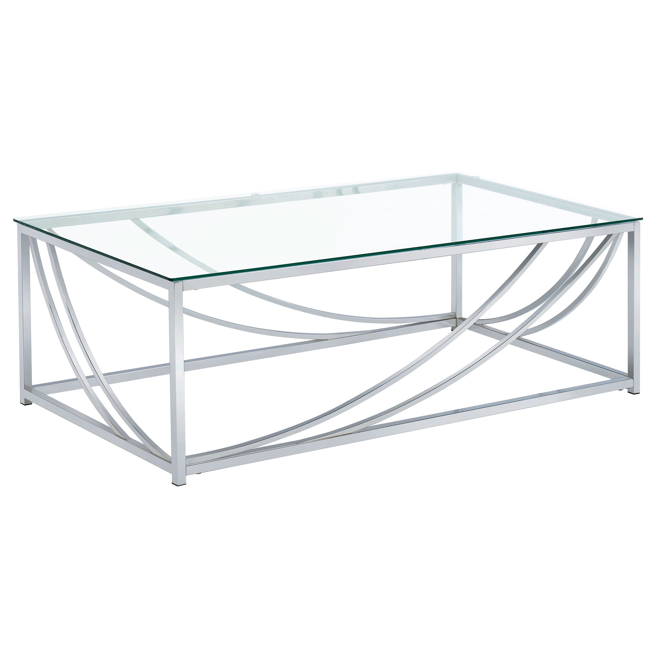 Lille Glass Top Coffee End Sofa Table Set Chrome
