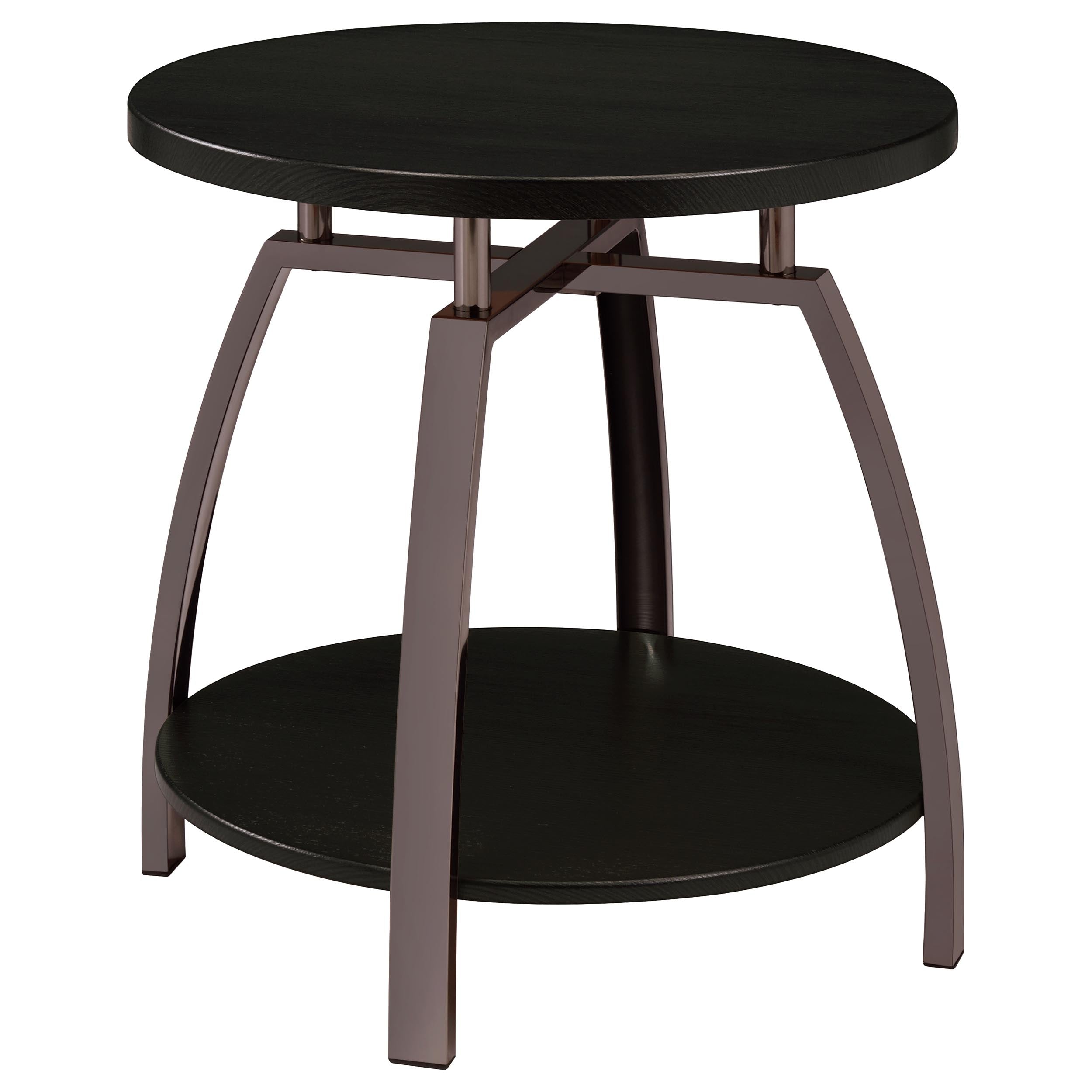 Dacre Round Coffee and End Table Set Dark Charcoal