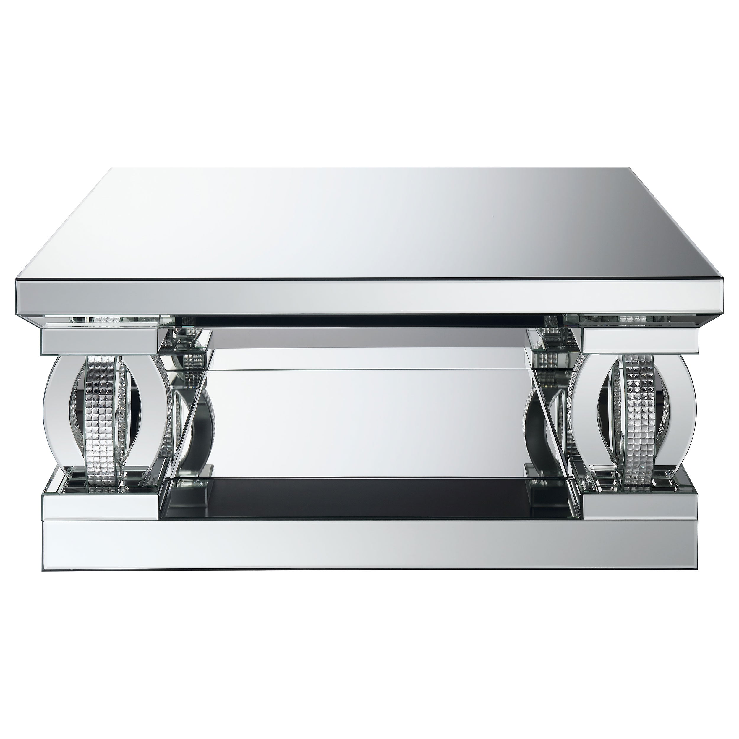 Amalia Mirrored Coffee and End Table Set Silver