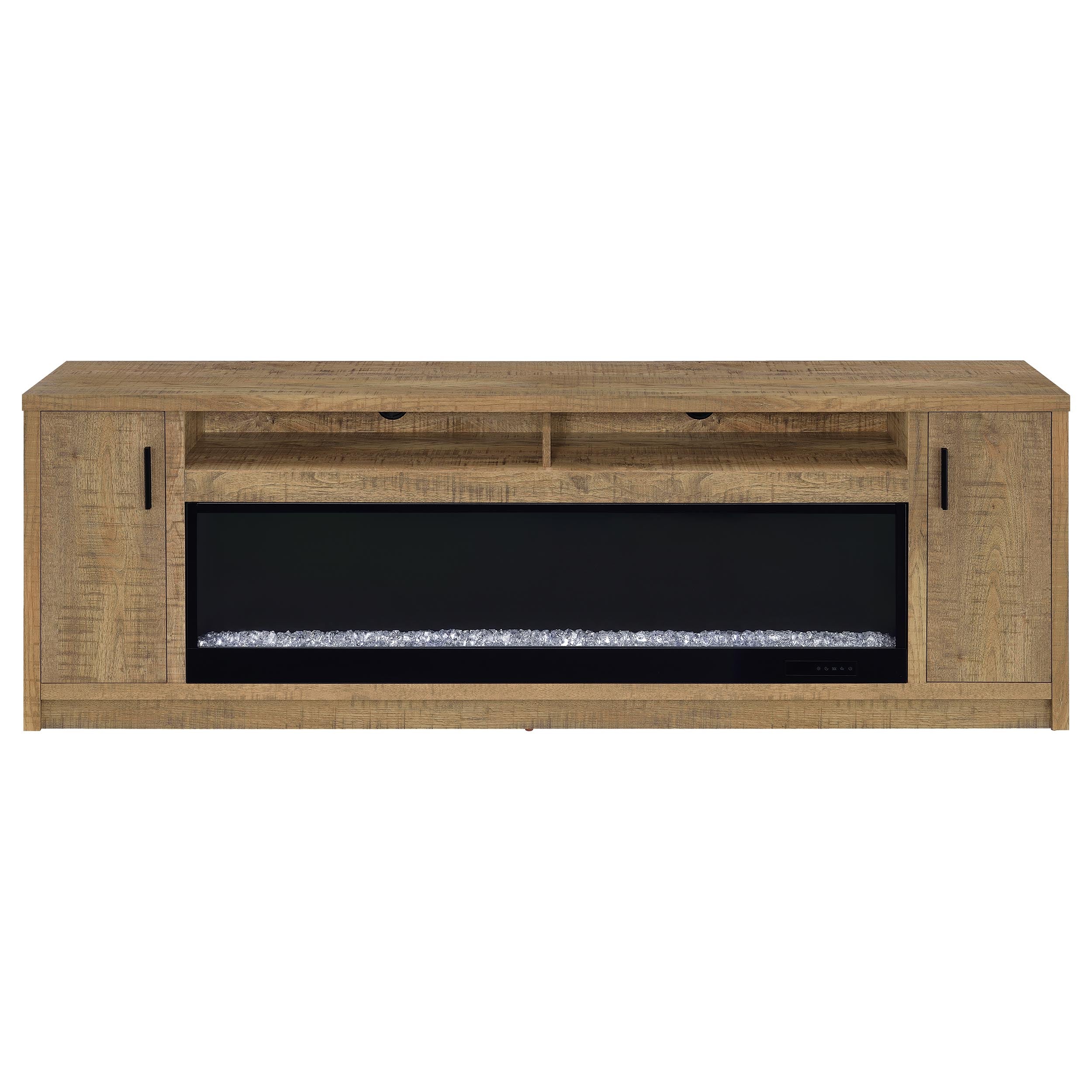 Eddy 79-inch 2-door TV Stand Fireplace Media Console Mango