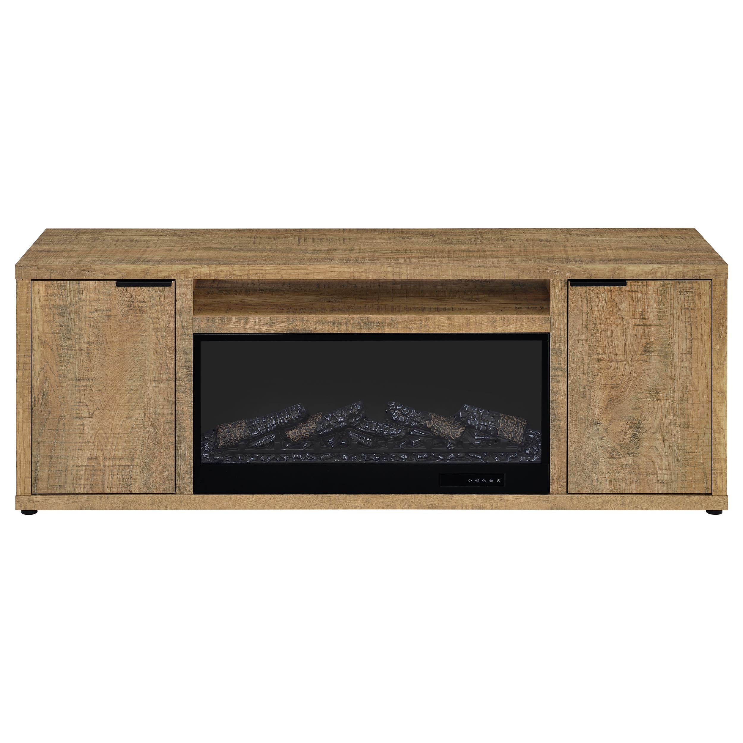Fuller 60-inch 2-door TV Stand Fireplace Media Console Mango