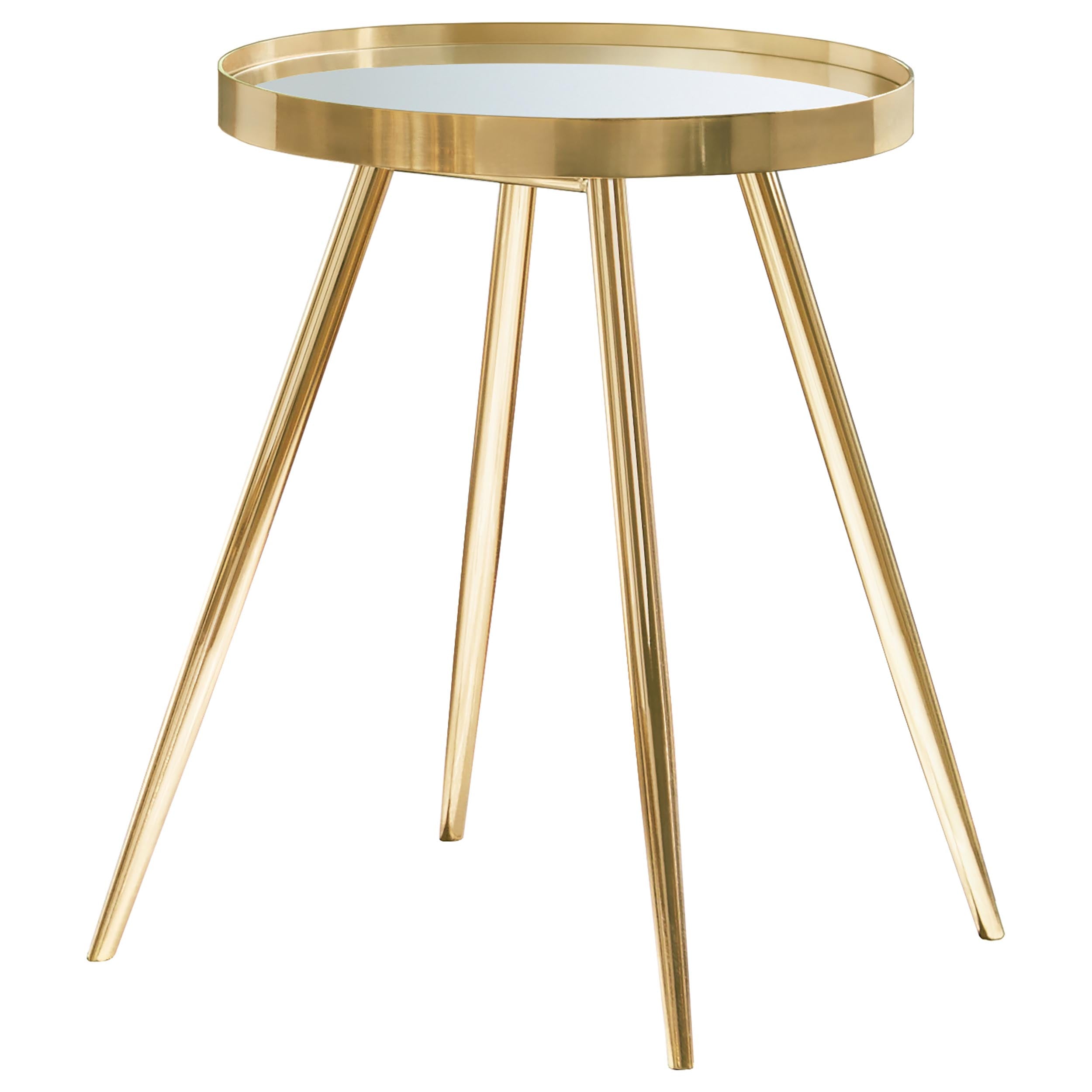 Kaelyn Round Coffee and End Table Set Gold