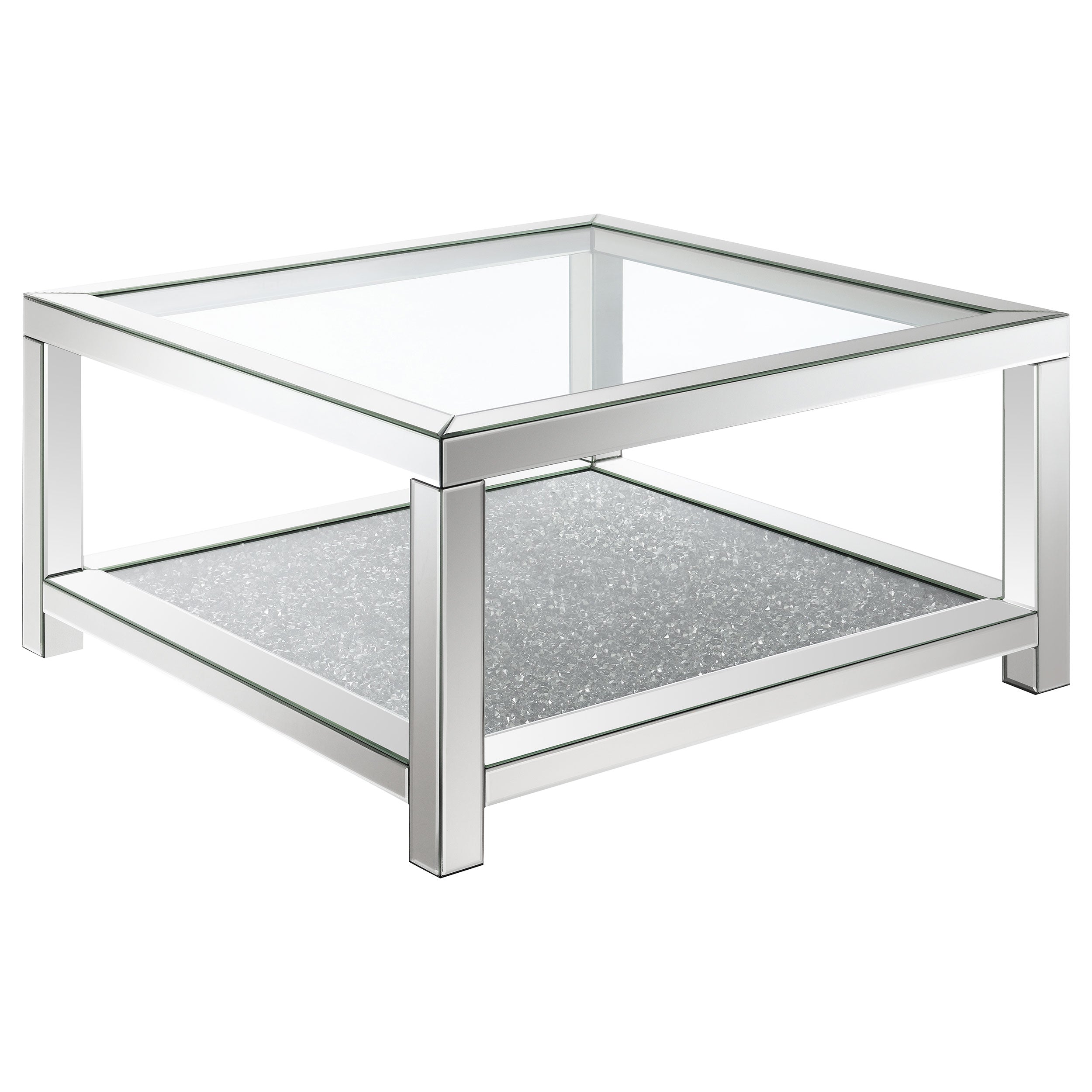 Valentina Mirrored Coffee and End Table Set Silver
