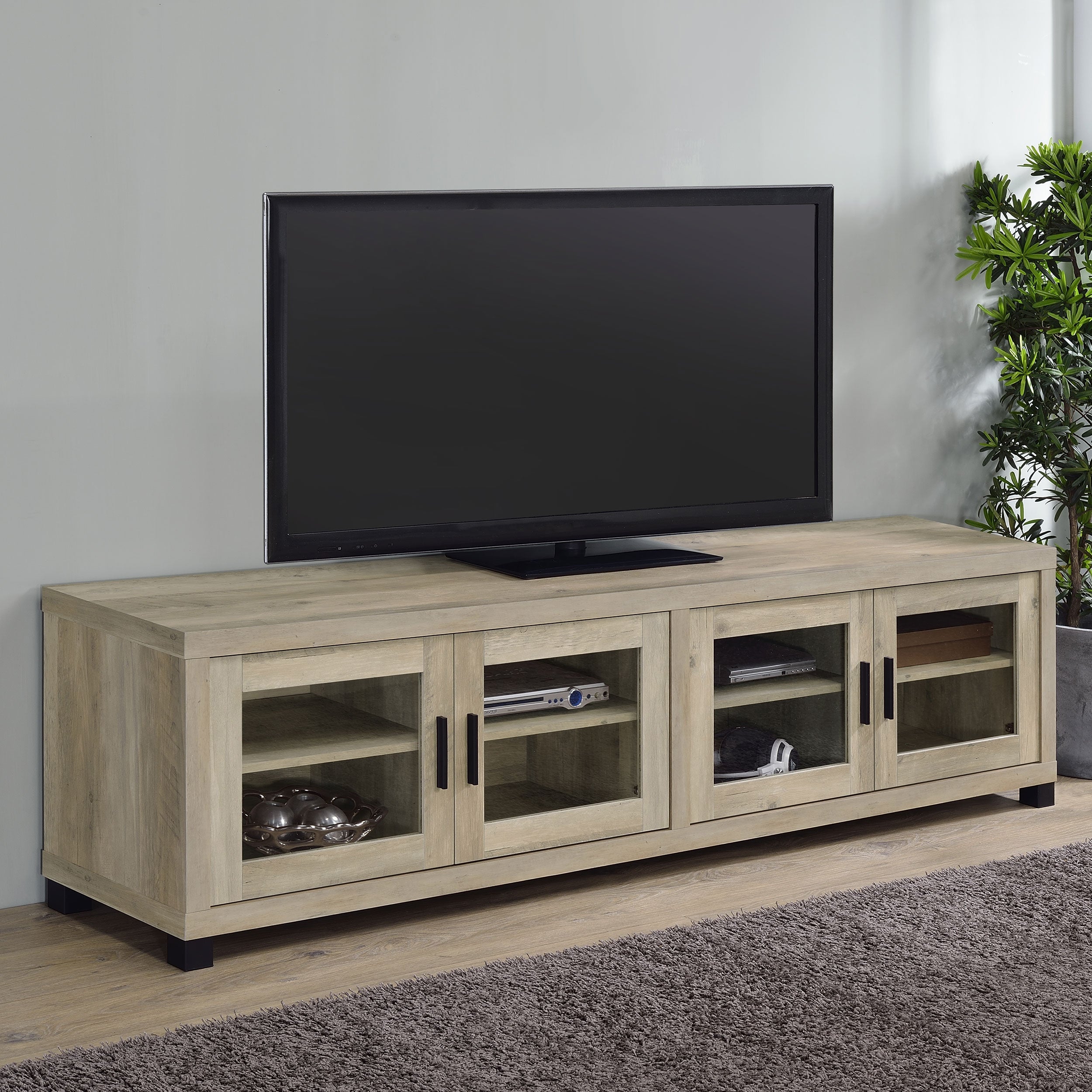 Sachin  79-inch TV Entertainment Center Antique Pine